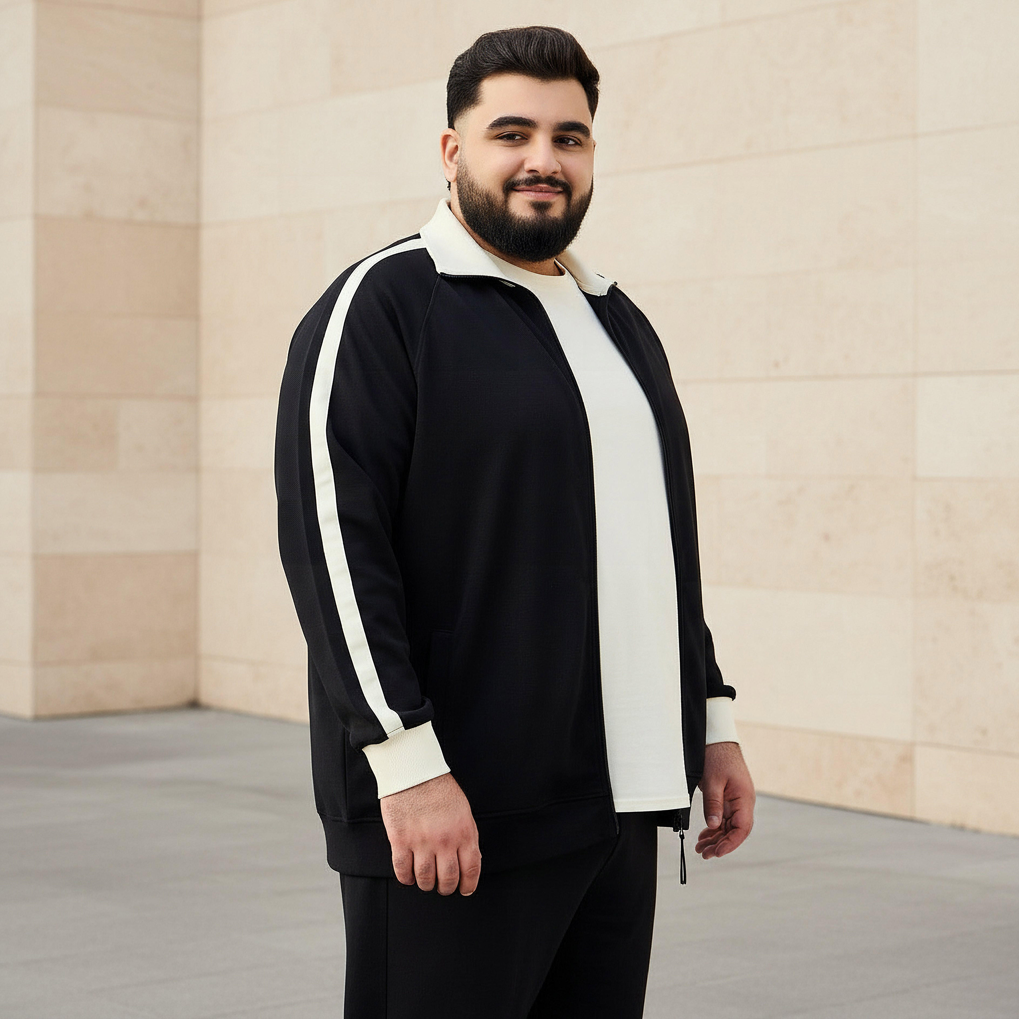 جاكيت طويل بتفاصيل شريط للرجال-men-clothing-jacketsandblazers-jackets-image-1