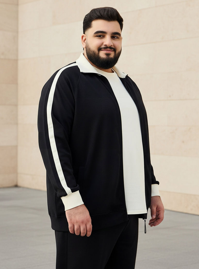 جاكيت طويل بتفاصيل شريط للرجال-men-clothing-jacketsandblazers-jackets-image-1