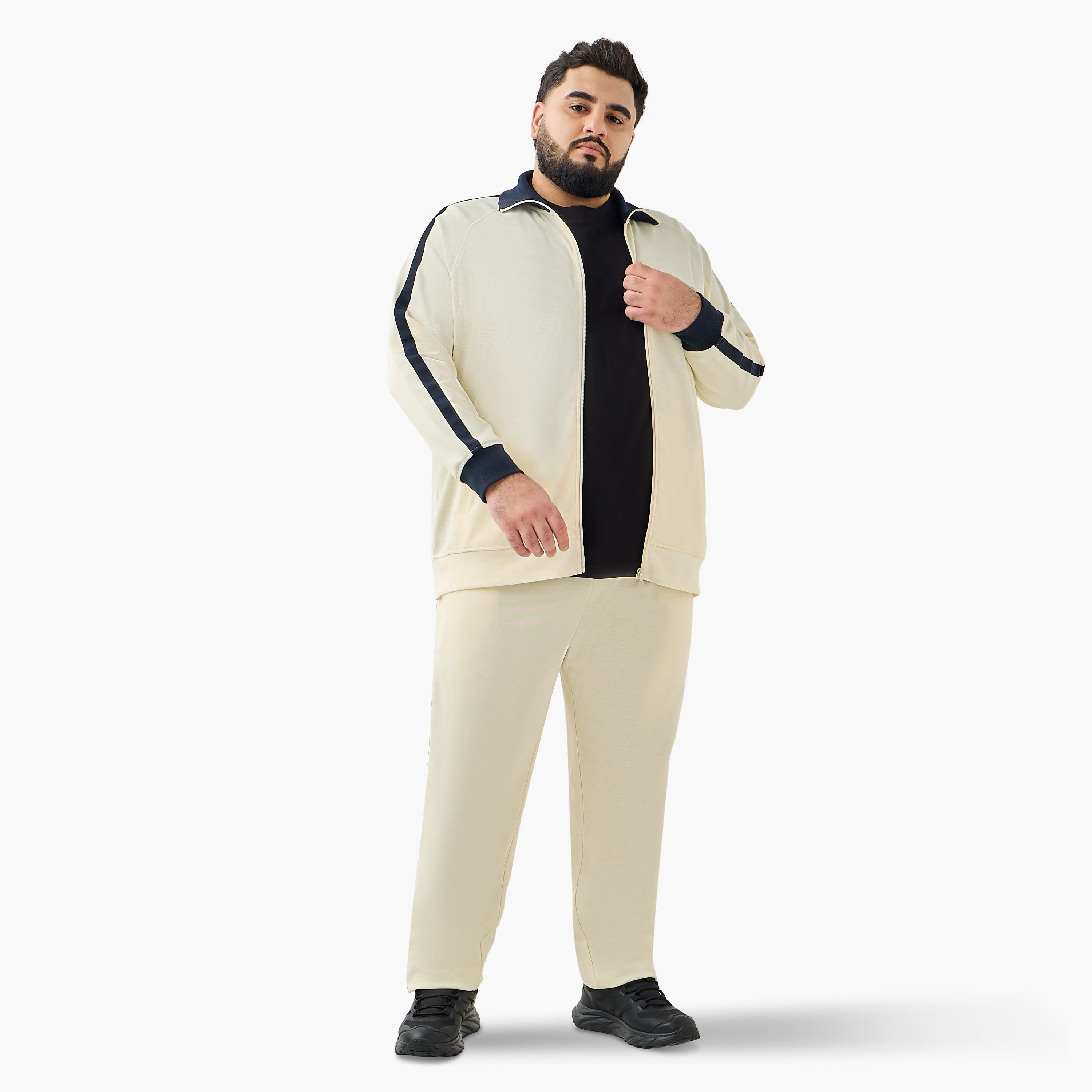بنطلون رياضي بقصة عادية وشريط جانبي بلون مغاير للرجال-men-clothing-bottoms-joggers-image-4