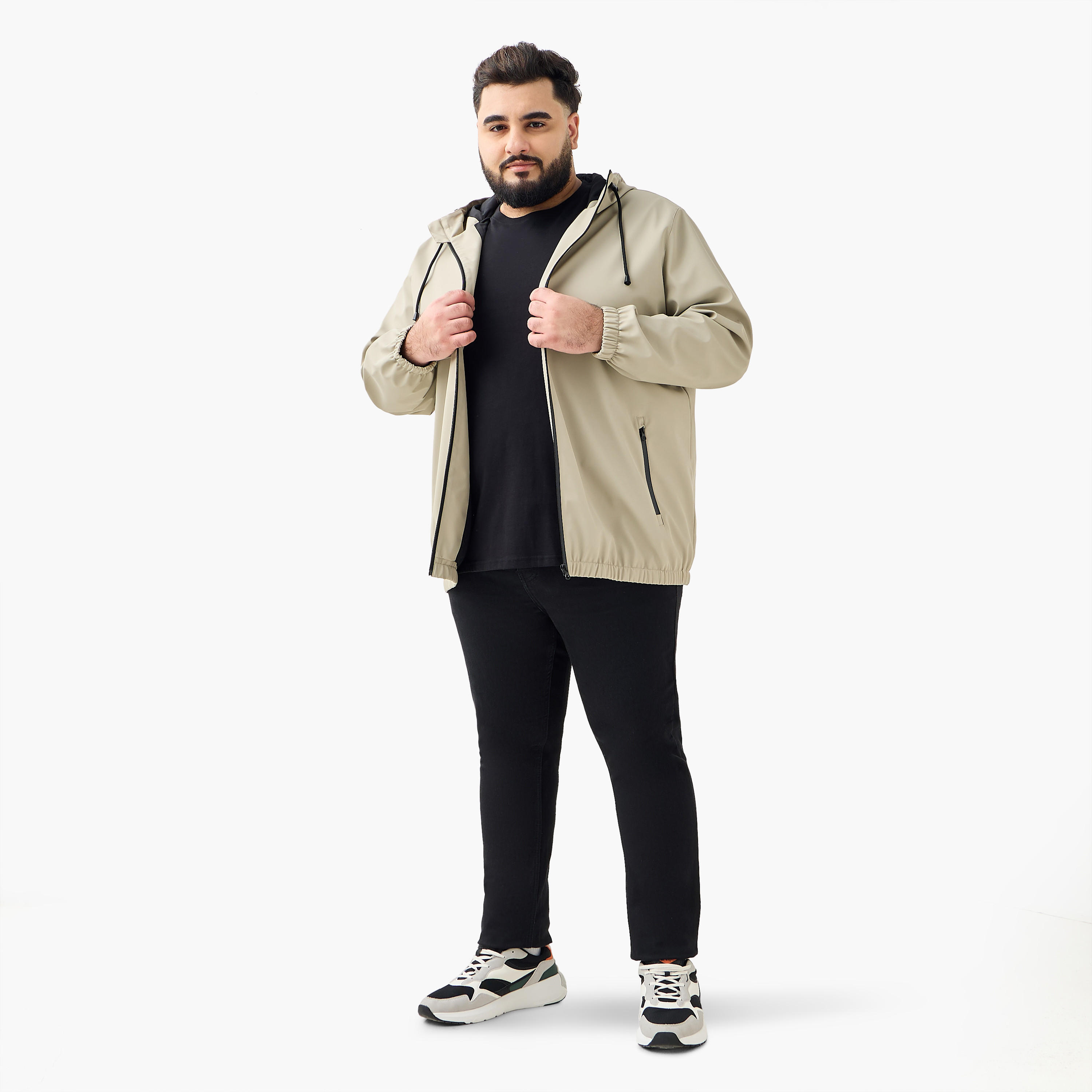 Men Regular Fit Hooded Longline Jacket-men-clothing-jacketsandblazers-jackets-image-2
