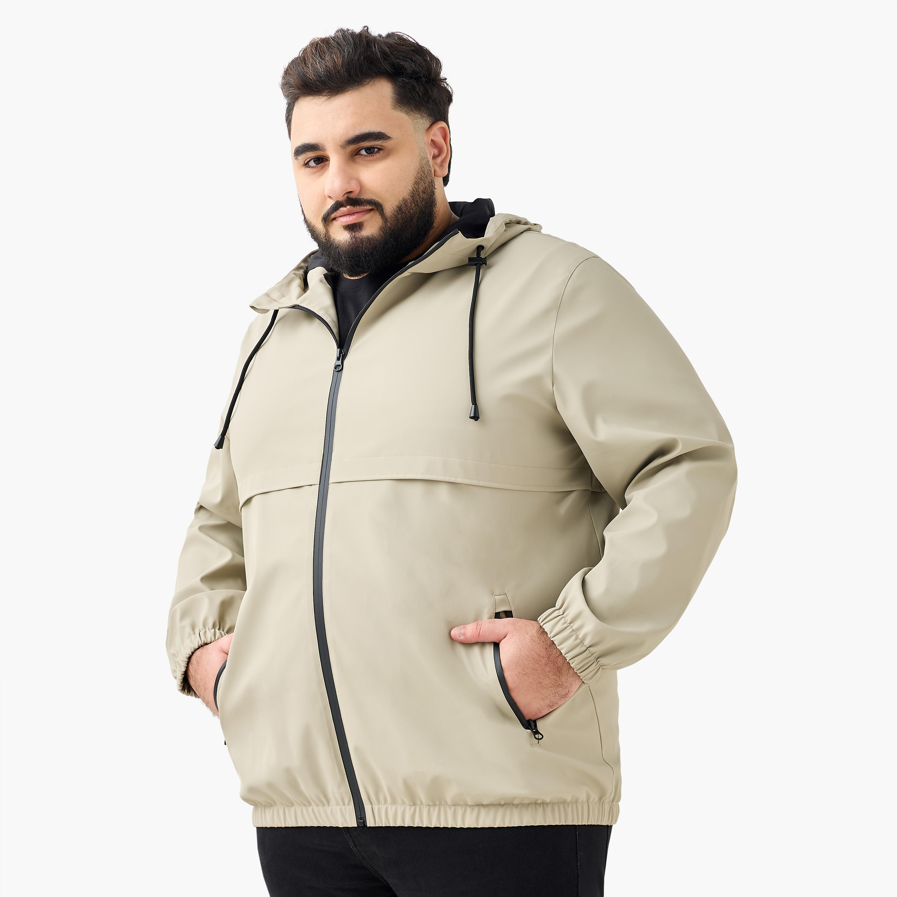 Men Regular Fit Hooded Longline Jacket-men-clothing-jacketsandblazers-jackets-image-5