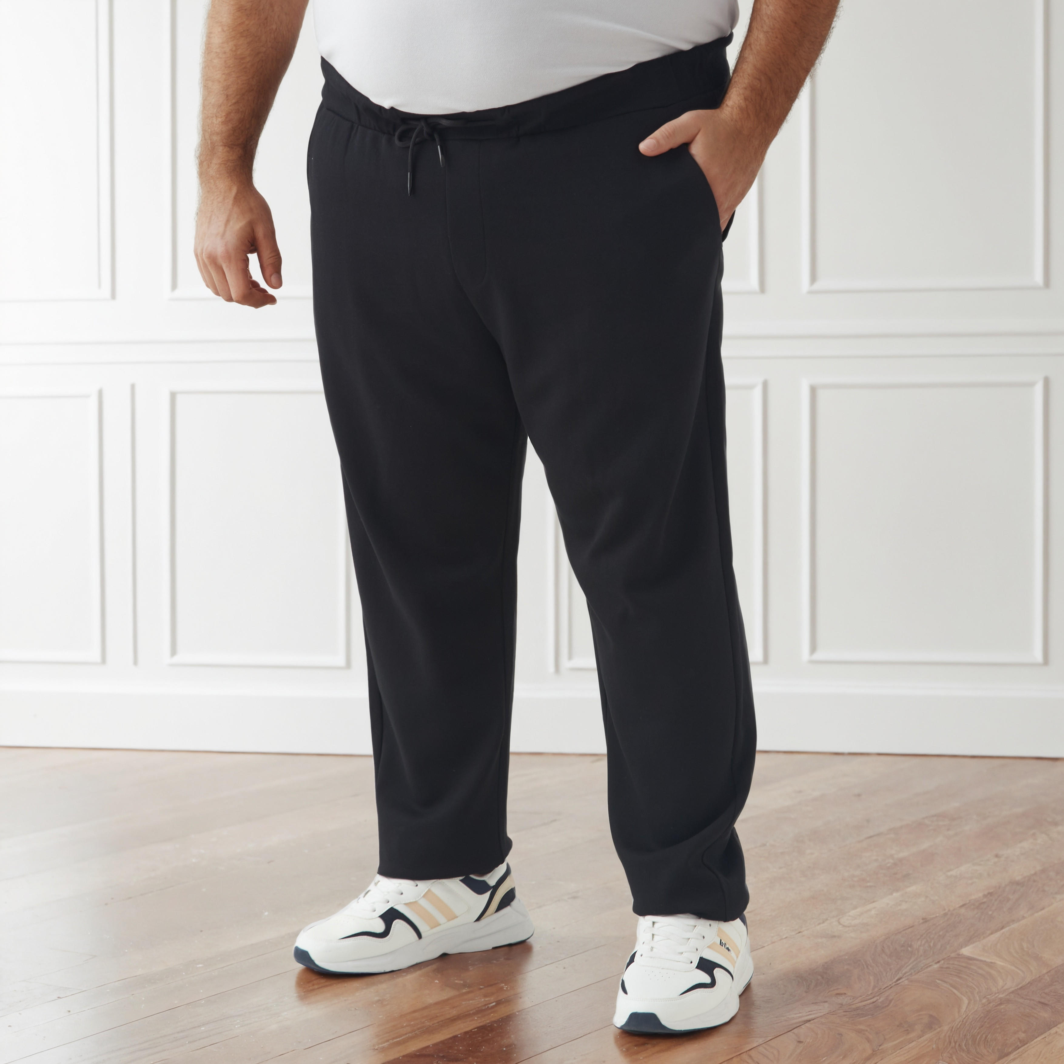 Men Regular Fit Bonded Knit Flexi Waist Joggers-men-clothing-bottoms-joggers-image-1