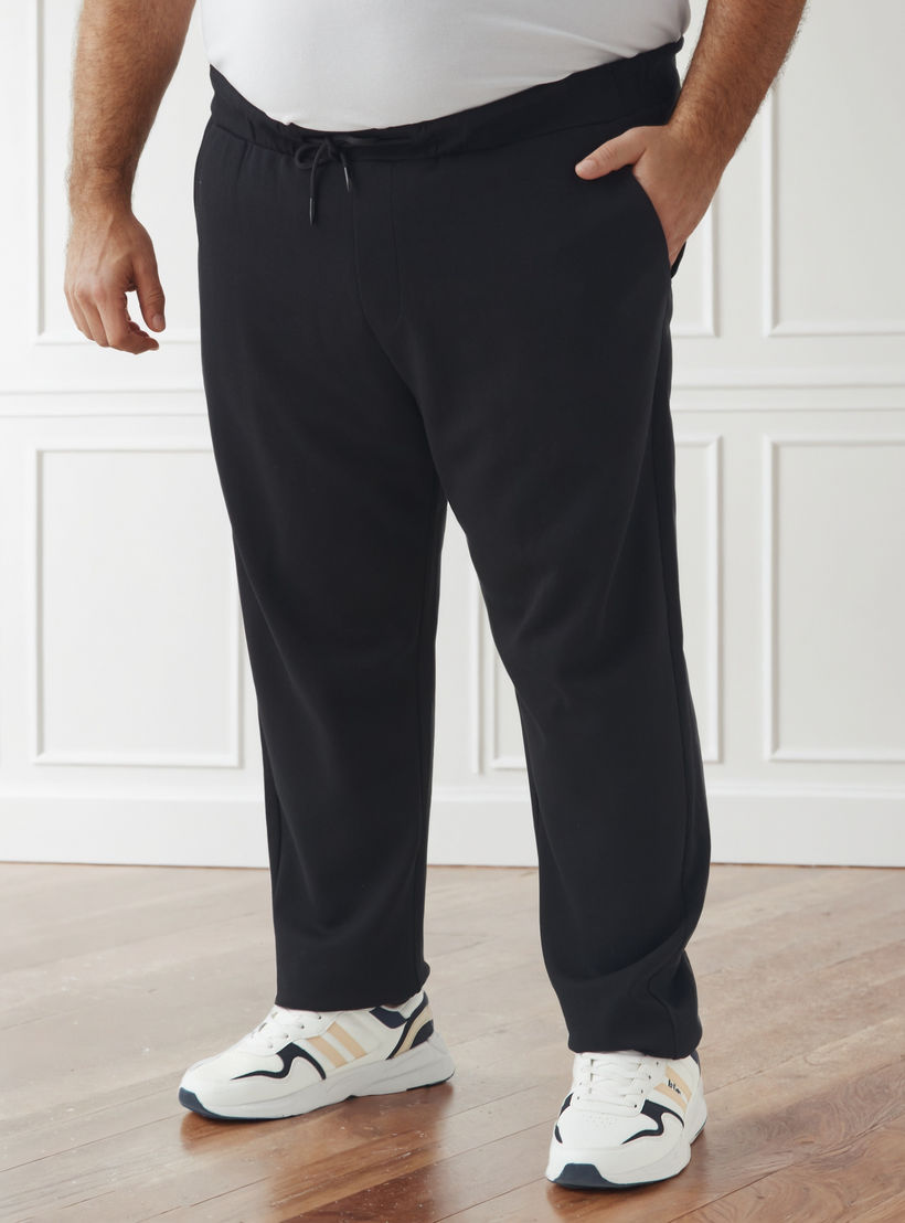 Men Regular Fit Bonded Knit Flexi Waist Joggers-men-clothing-bottoms-joggers-image-1