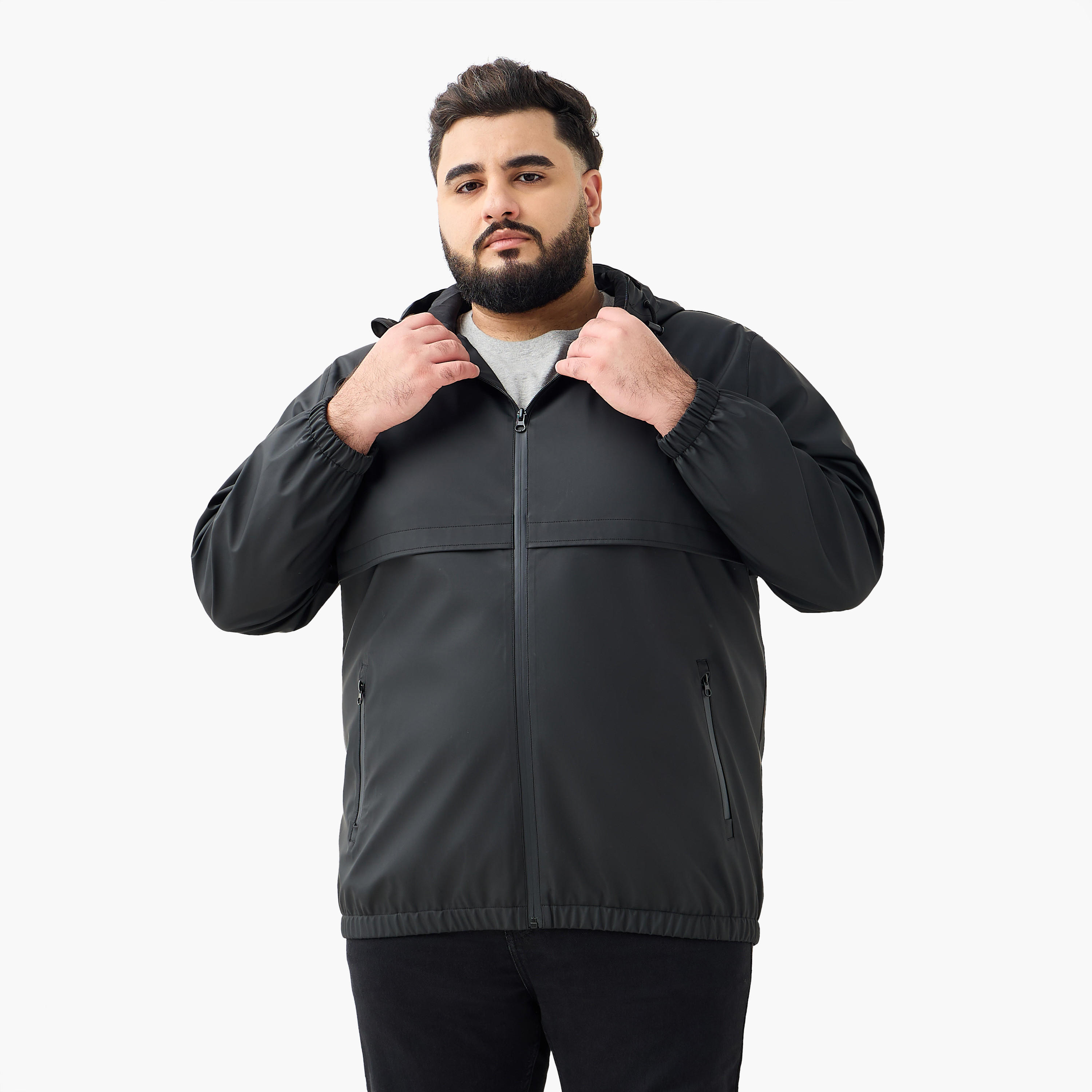 جاكيت طويل بقبعة وقصة عادية للرجال-men-clothing-jacketsandblazers-jackets-image-1