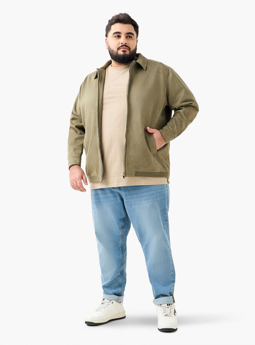 Men Regular Fit Suede Longline Jacket-men-clothing-jacketsandblazers-jackets-image-2