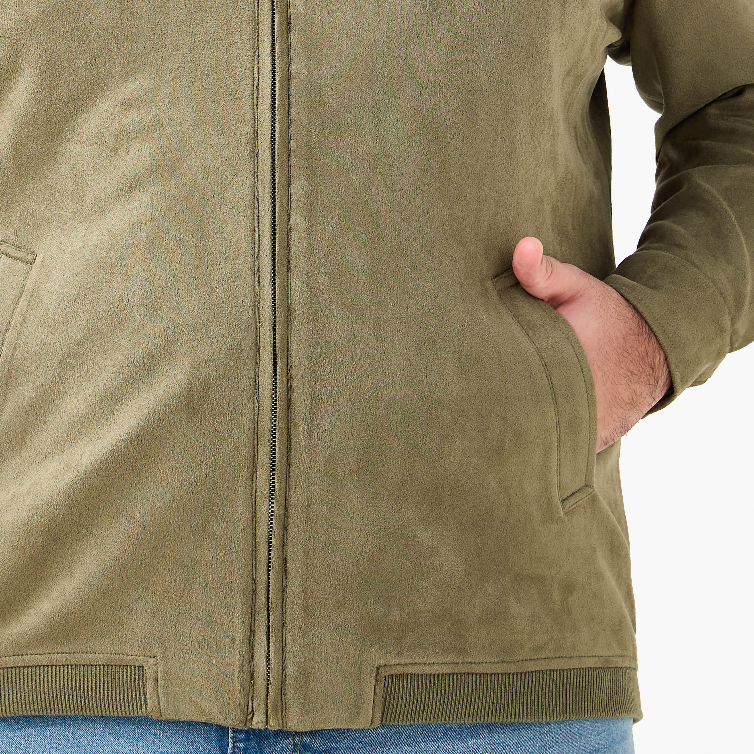 Men Regular Fit Suede Longline Jacket-men-clothing-jacketsandblazers-jackets-image-4