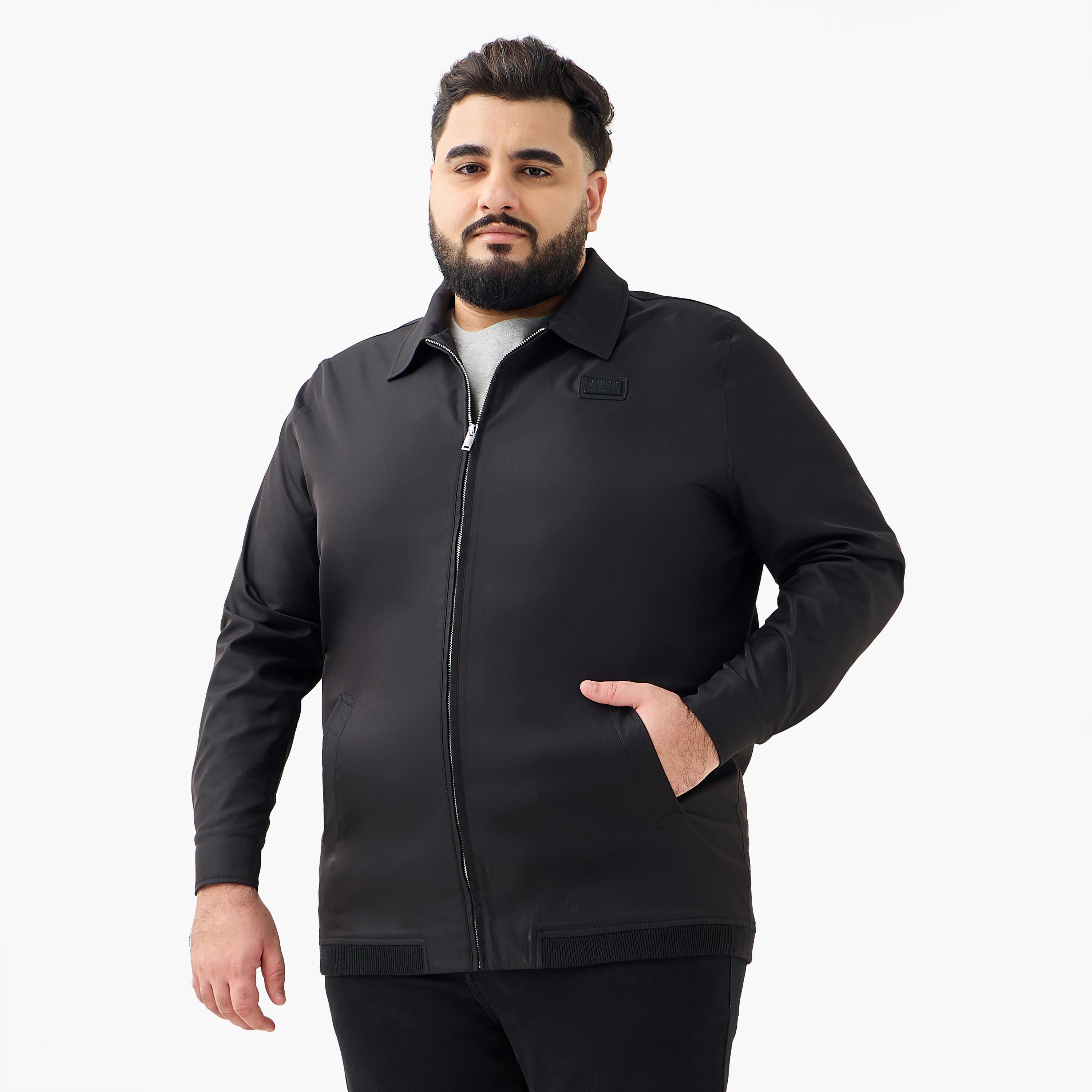 جاكيت طويل بقصة عادية للرجال-men-clothing-jacketsandblazers-jackets-image-1