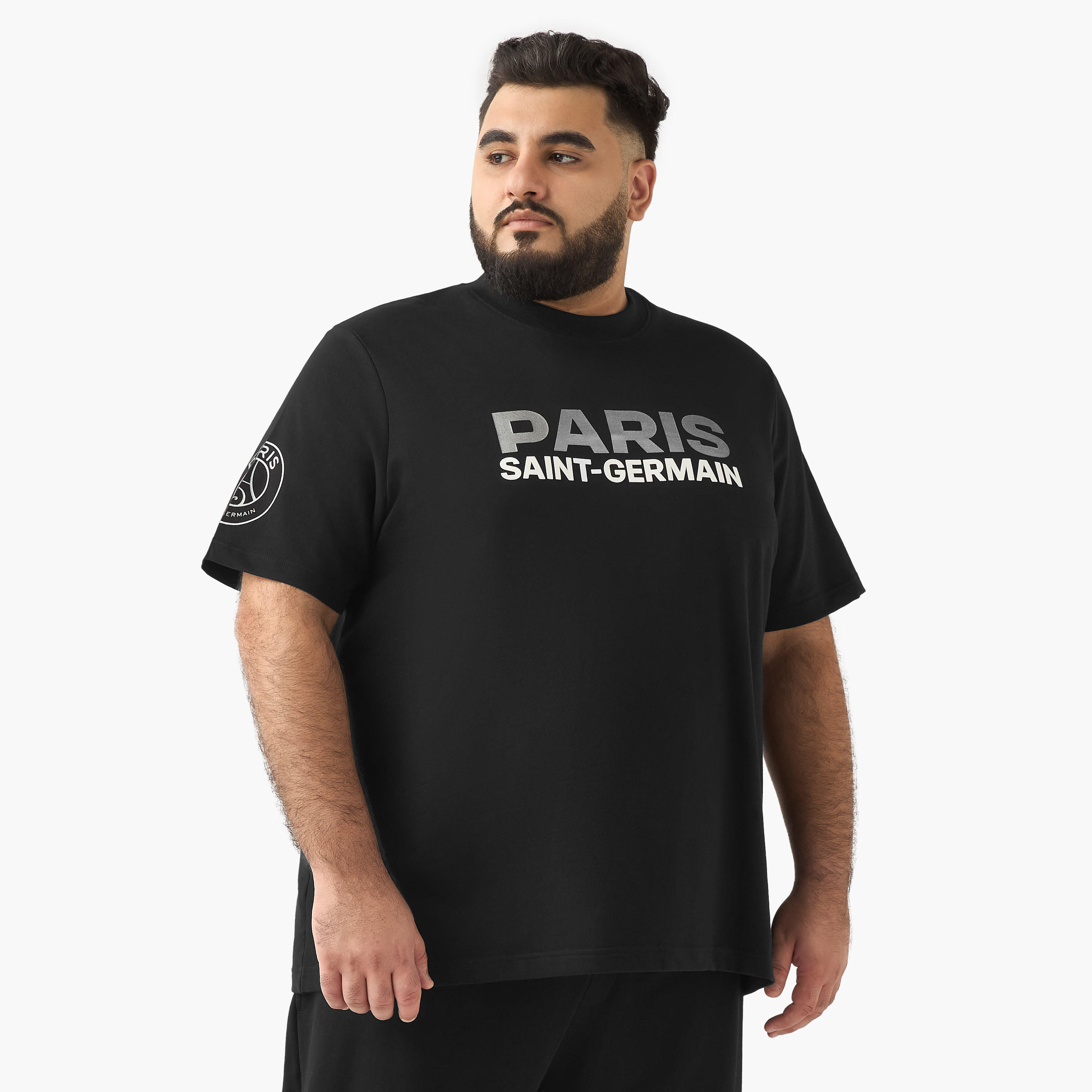 تيشيرت رجالي بقصة مريحة وطبعات باريس سان جيرمان وياقة ضيقة وأكمام قصيرة-men-clothing-tshirtsandpolos-tshirts-image-1