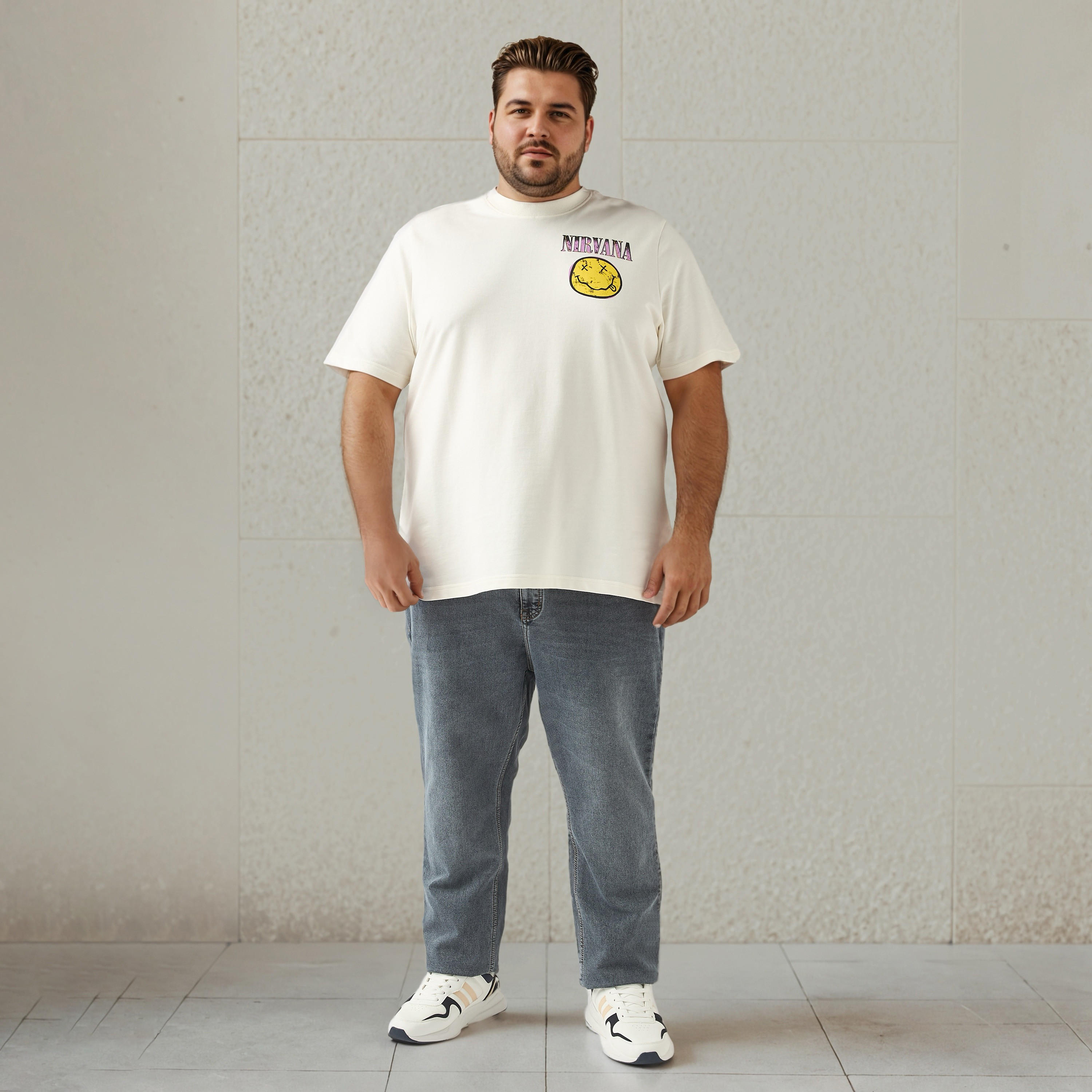 Men's Regular Fit Crew Neck Short Sleeves Nirvana Print T-shirt-men-clothing-tshirtsandpolos-tshirts-image-3