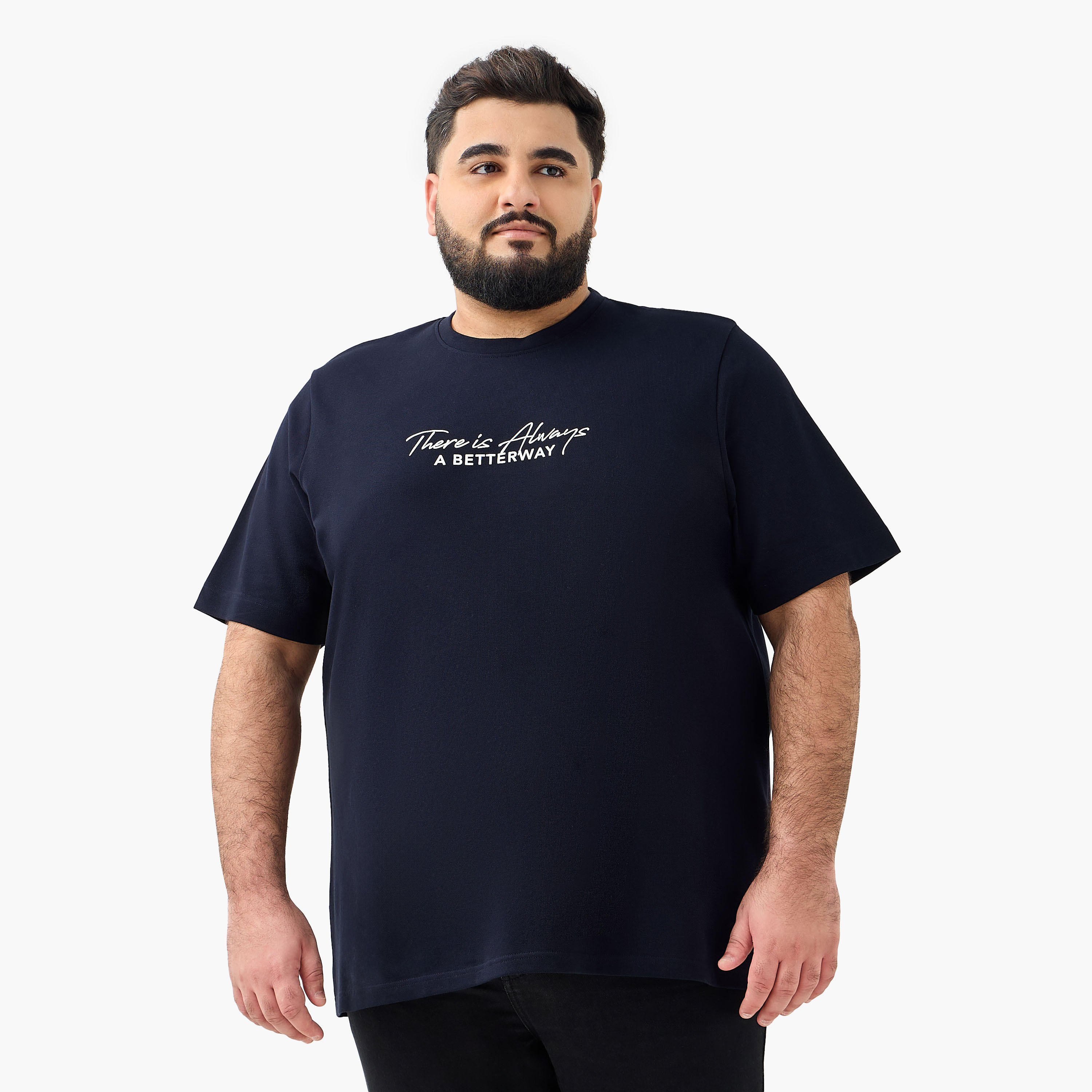 Men Regular Fit Crew Neck Short Sleeves Slogan Print T-shirt-men-clothing-tshirtsandpolos-tshirts-image-1