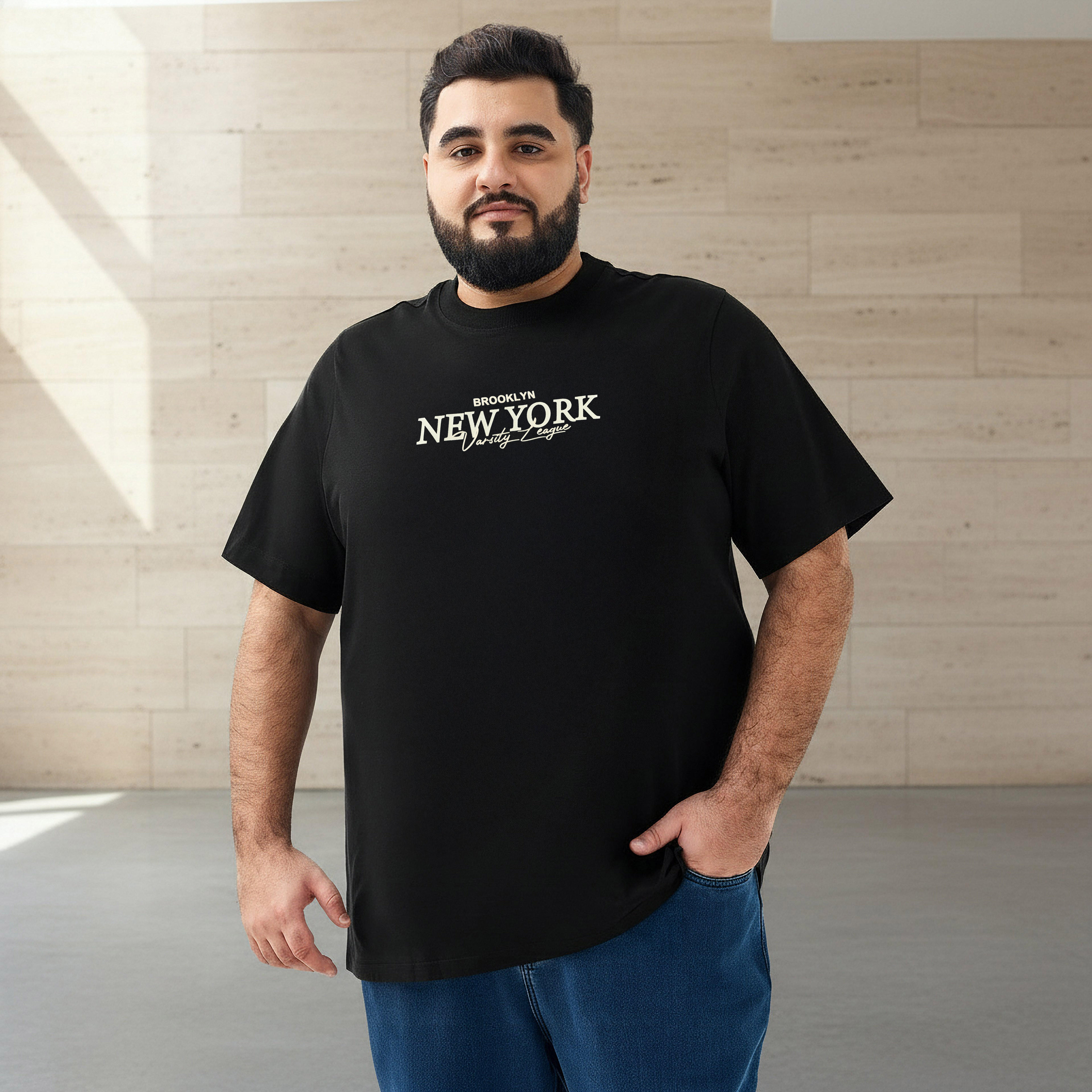 Men Regular Fit Crew Neck Short Sleeve Brooklyn New York Print T-shirt-men-clothing-tshirtsandpolos-tshirts-image-1