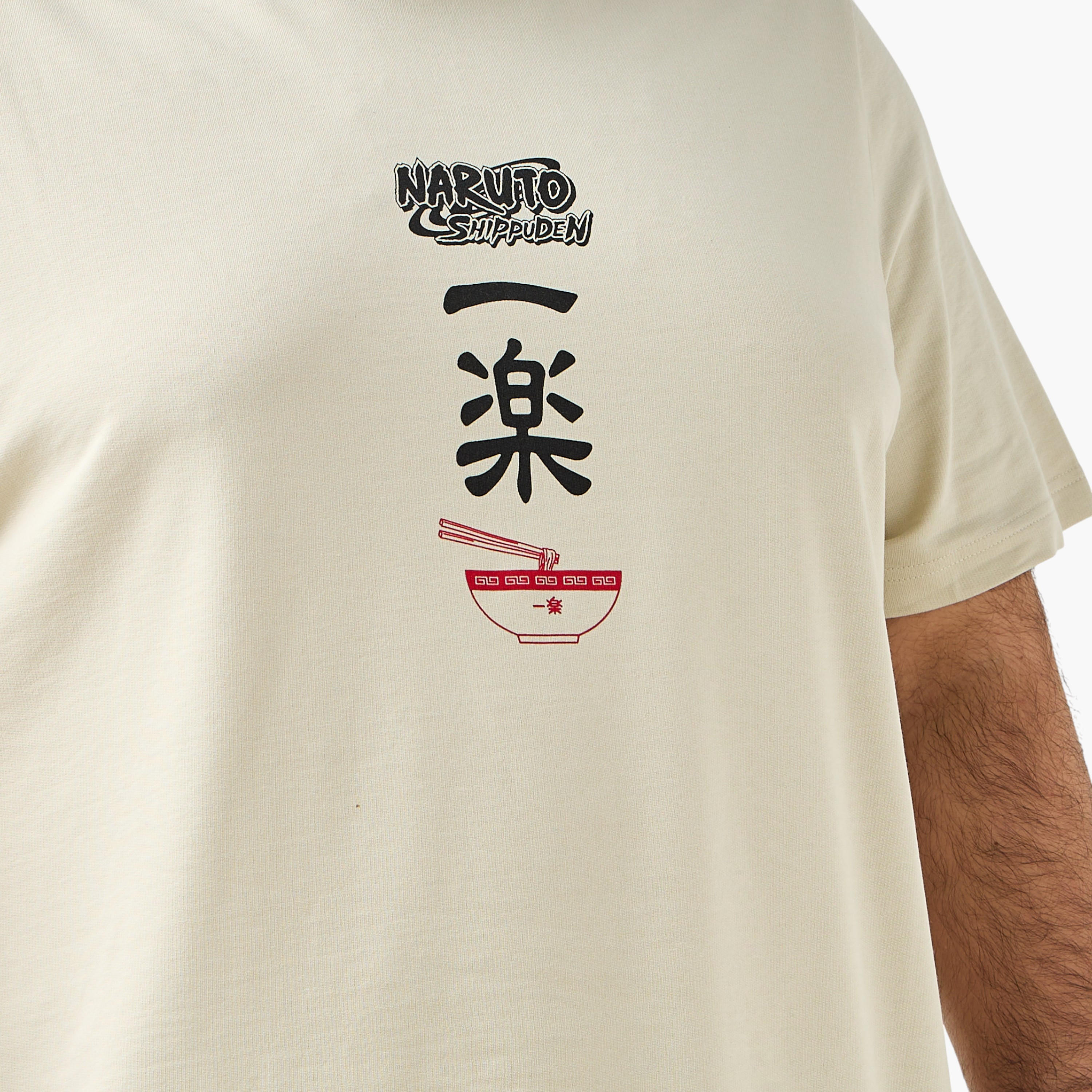 تيشيرت بقصّة عادية وياقة ضيّقة وأكمام قصيرة بطبعات ناروتو شيبودن للرجال-men-clothing-tshirtsandpolos-tshirts-image-4