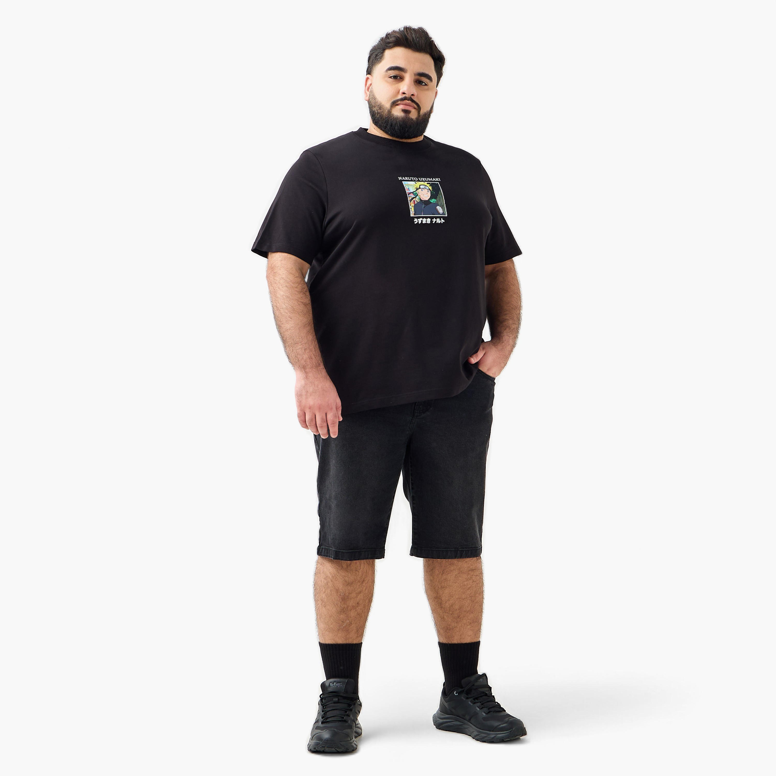 Men Regular Fit Crew Neck Short Sleeve Naruto Print T-shirt-men-clothing-tshirtsandpolos-tshirts-image-2