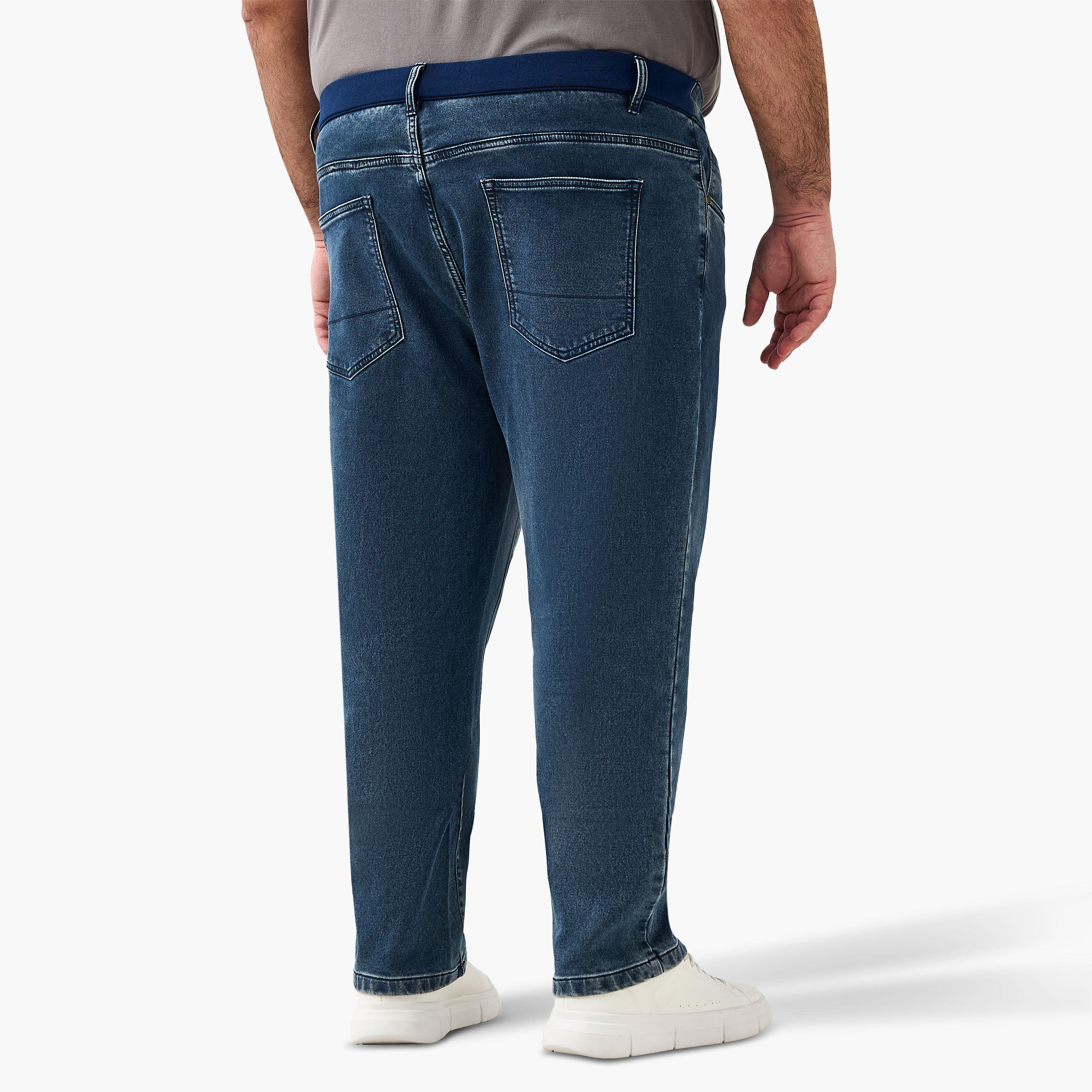 بنطلون جينز رجالي رياضي بقصة عادية وخصر مرن-men-clothing-bottoms-jeans-image-3