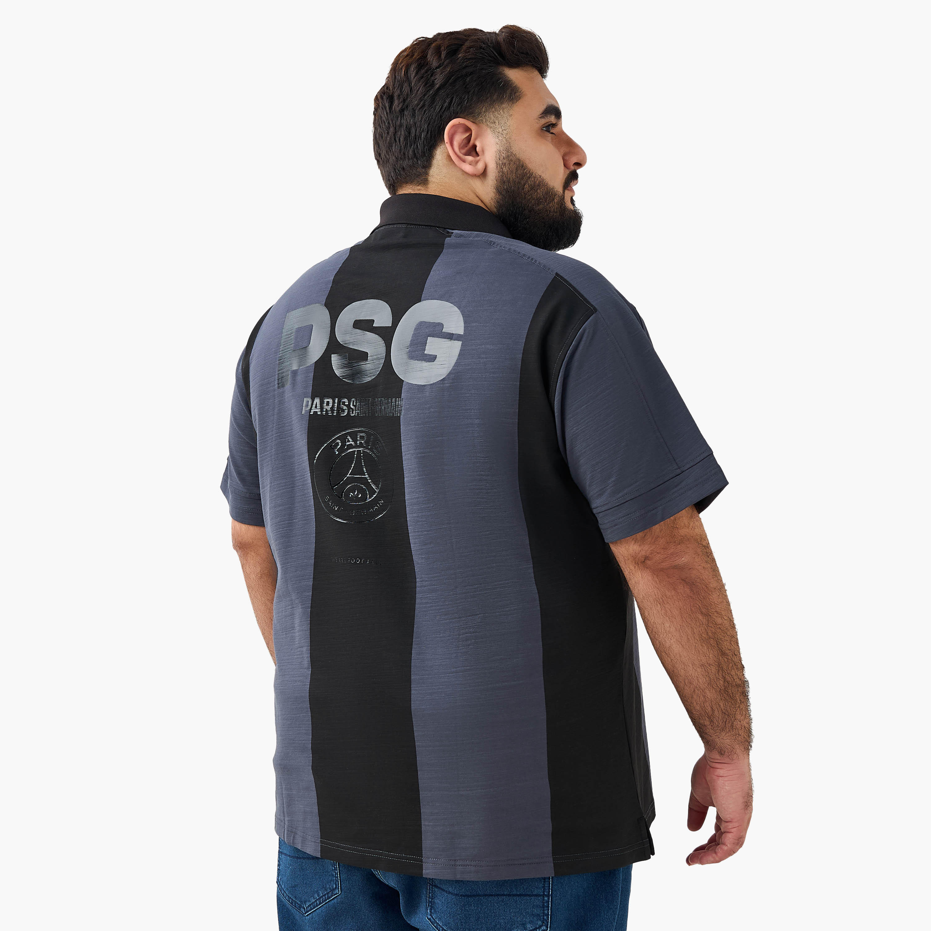 Men Regular Fit Collared Short Sleeve Paris Saint-Germain Print Polo T-shirt-men-clothing-tshirtsandpolos-polos-image-3