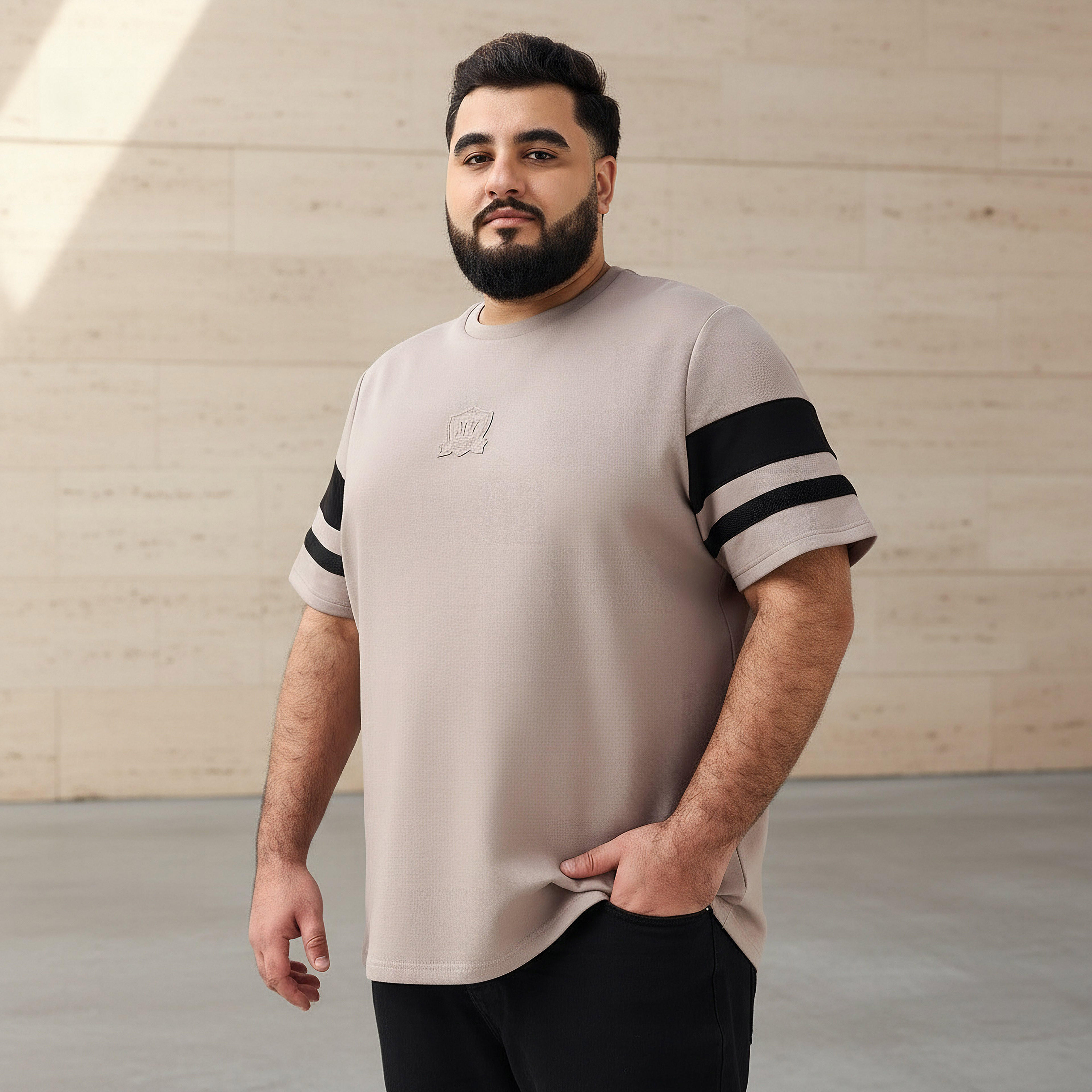 Men Regular Fit Crew Neck Short Sleeve Tape Detail T-shirt-men-clothing-tshirtsandpolos-tshirts-image-1