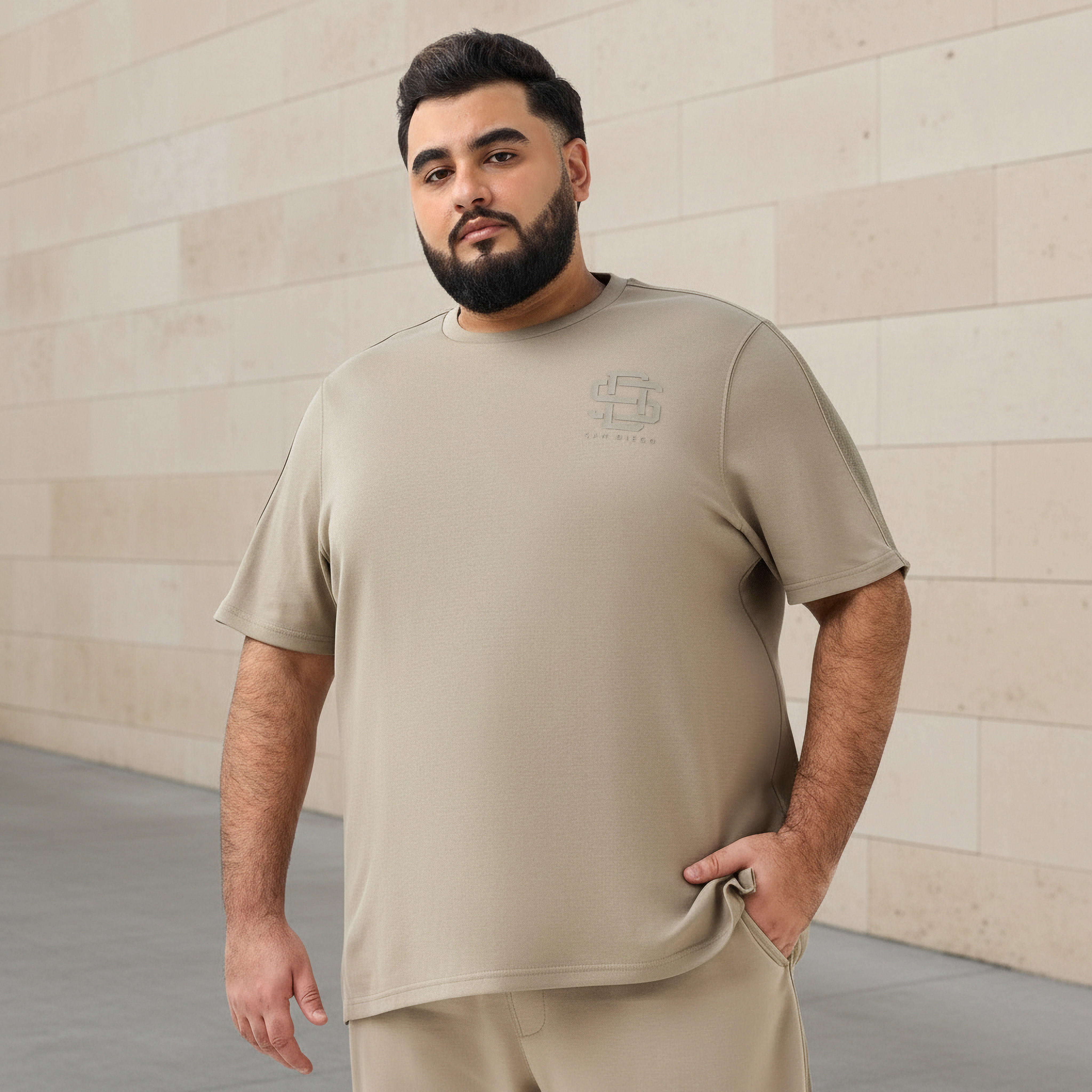Men Regular Fit Crew Neck Short Sleeve Jacquard Tape Detail T-shirt-men-clothing-tshirtsandpolos-tshirts-image-1