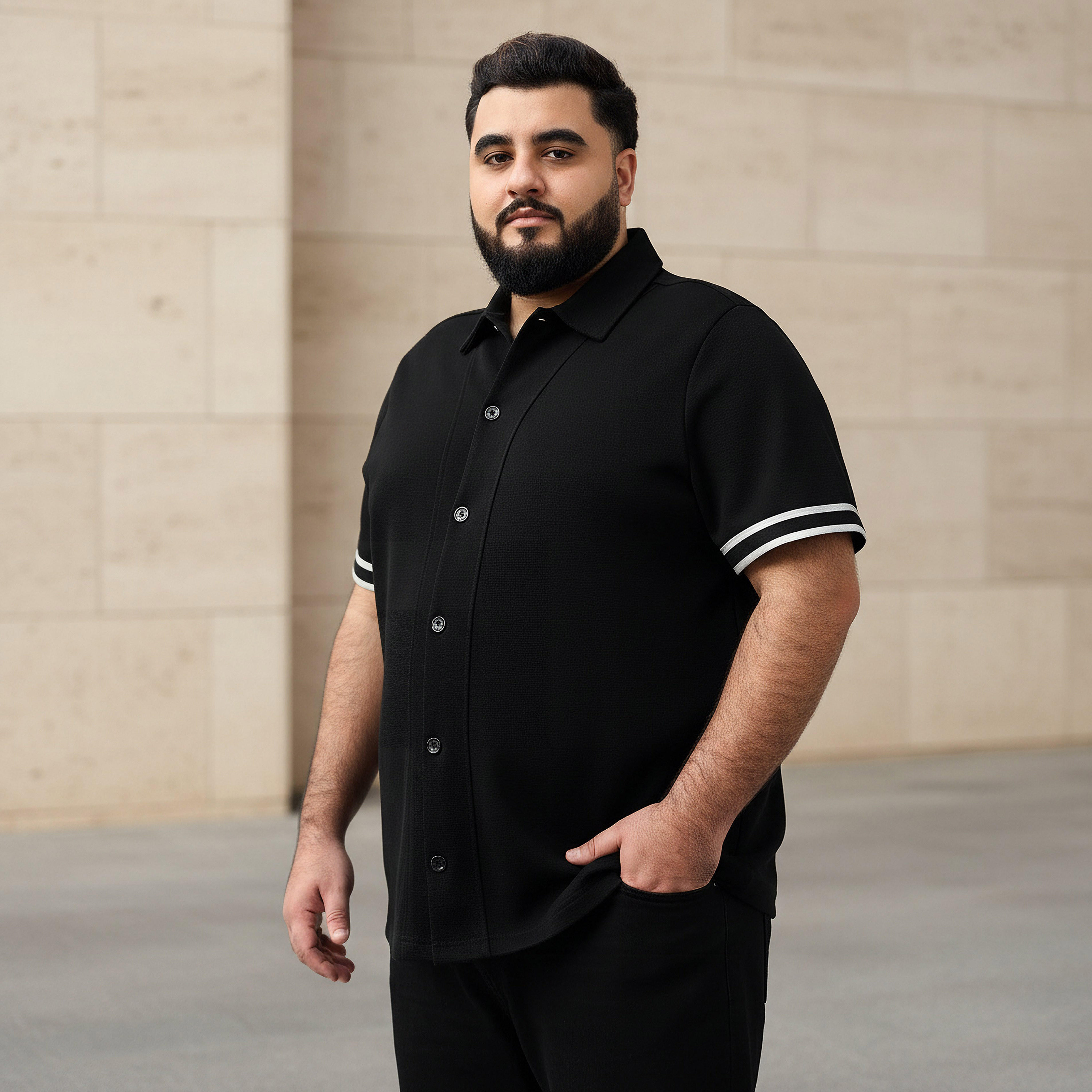 Men Regular Fit Collared Embroidered Short Sleeve Shirt-men-clothing-shirts-image-1