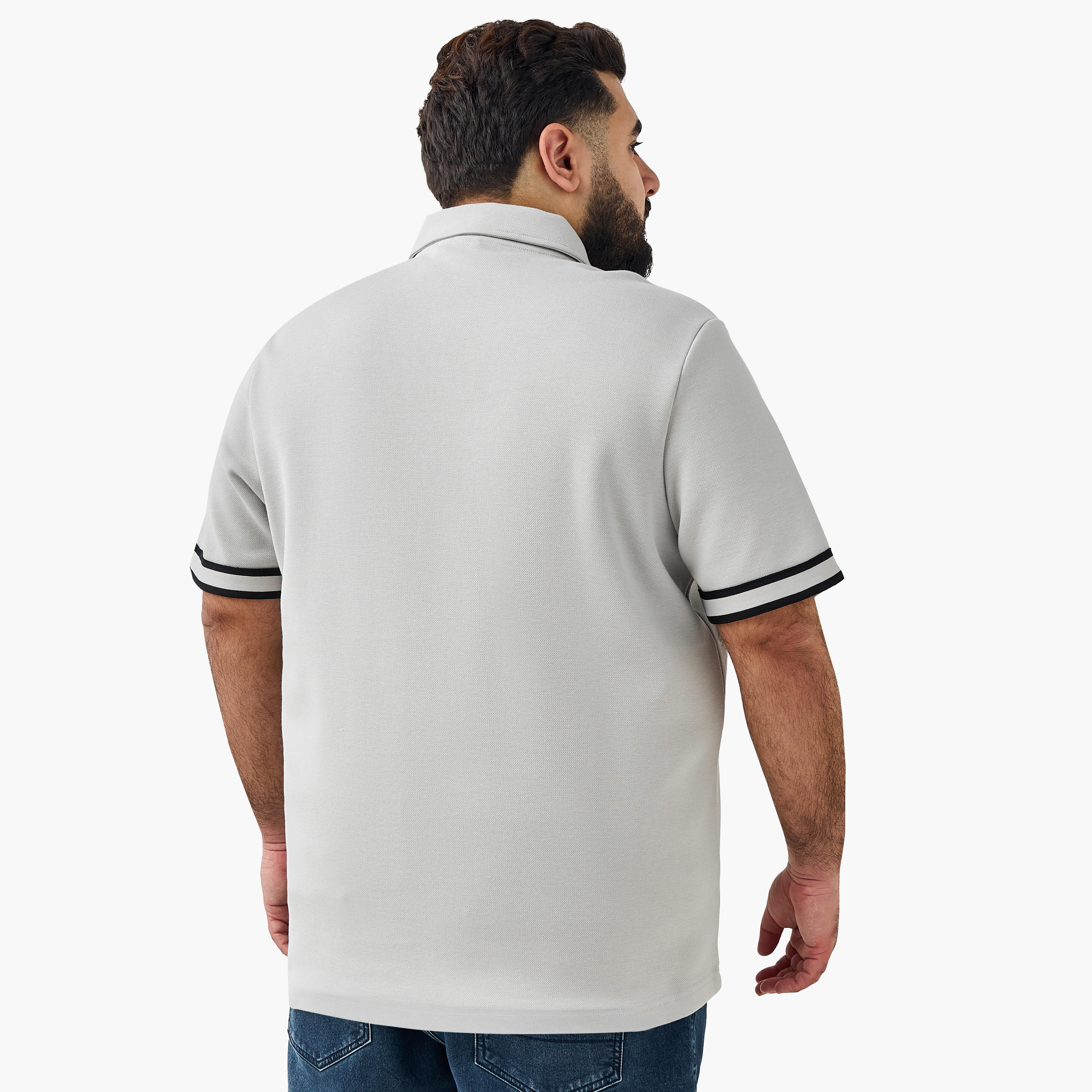Men Regular Fit Collared Embroidered Short Sleeve Shirt-men-clothing-shirts-image-3