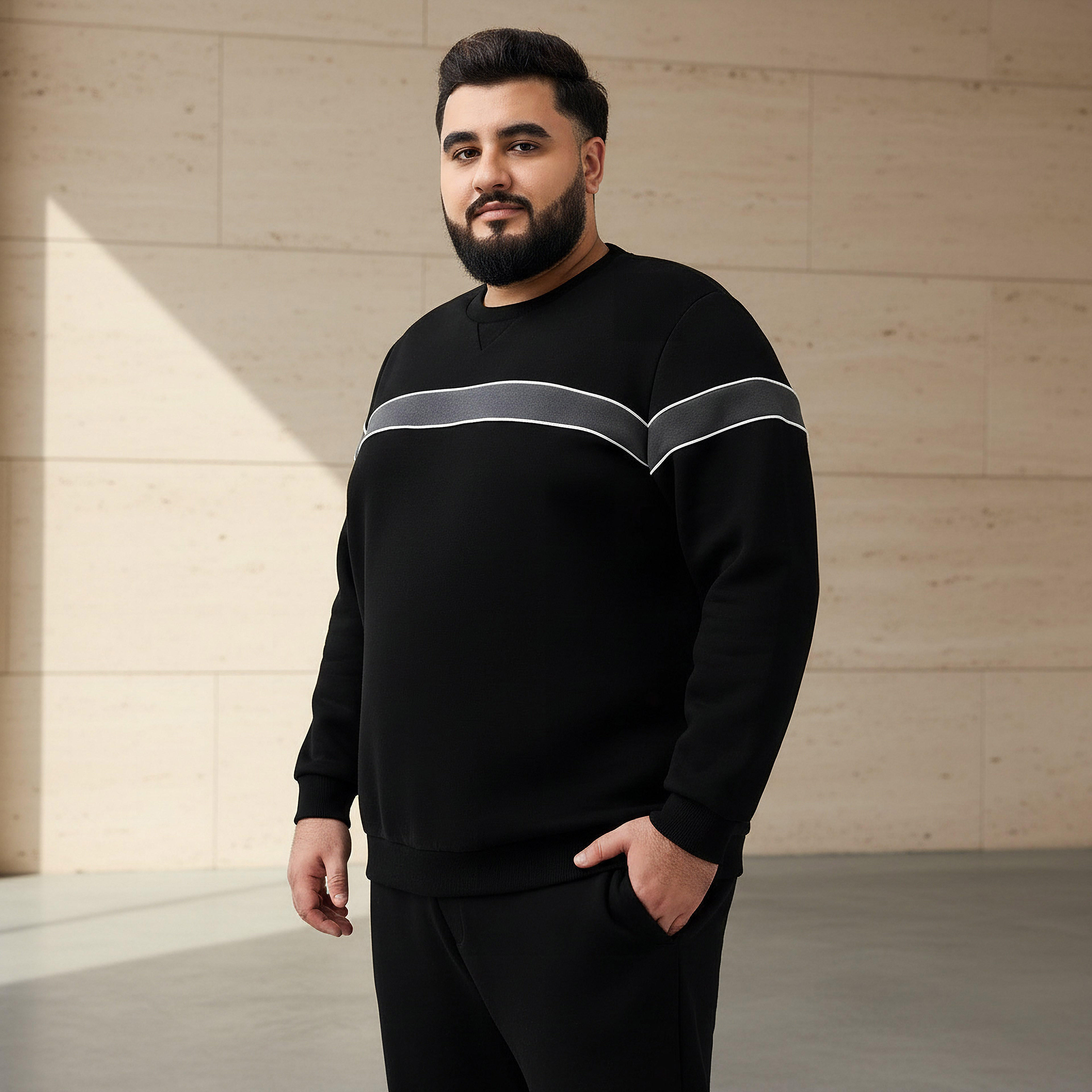Men Regular Fit Striped Cotton Sweatshirt-men-winterwear-hoodiesandsweatshirts-image-1
