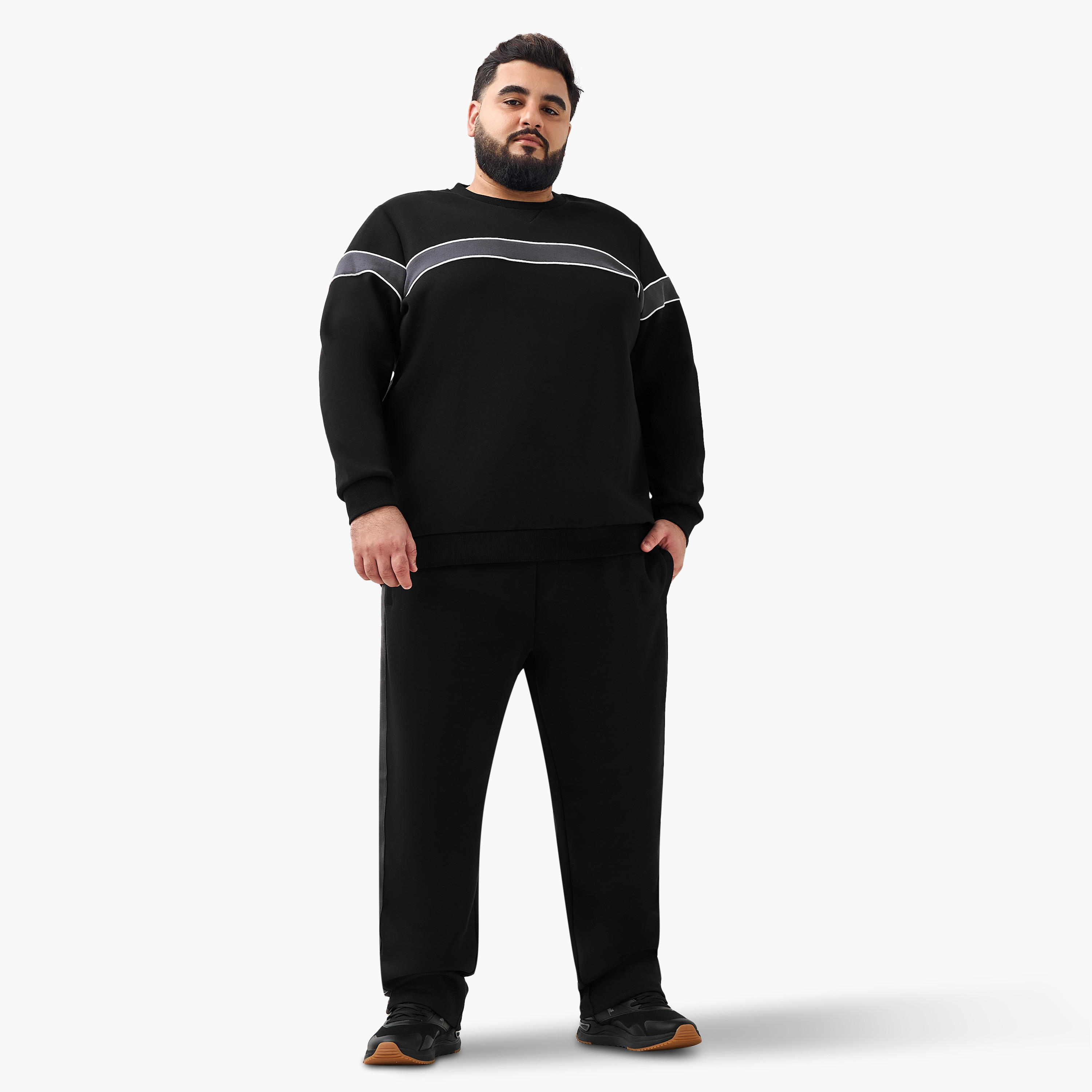 Men Regular Fit Striped Cotton Sweatshirt-men-winterwear-hoodiesandsweatshirts-image-2