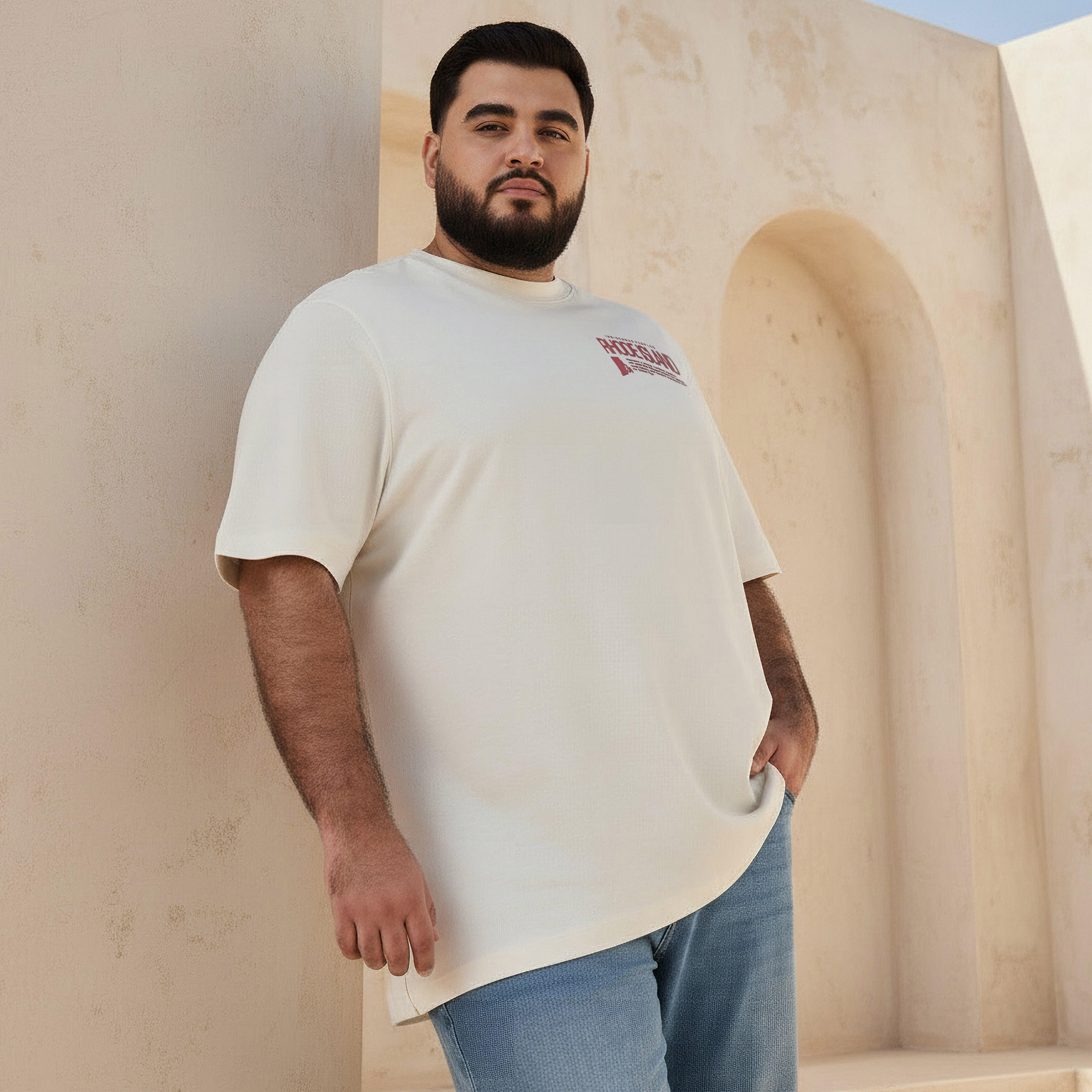 Men Regular Fit Crew Neck Short Sleeves Rhode Island Print T-shirt-men-clothing-tshirtsandpolos-tshirts-image-1