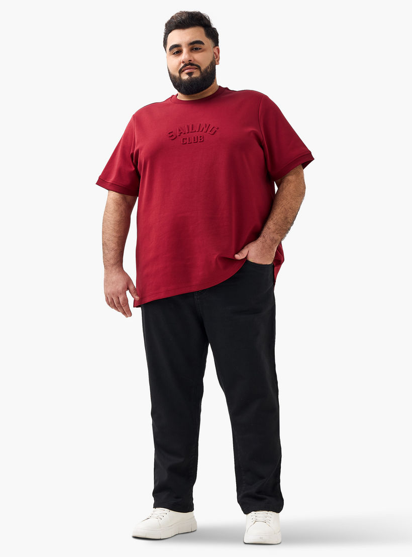 Men Regular Fit Crew Neck Short Sleeve Slogan Embossed T-shirt-men-clothing-tshirtsandpolos-tshirts-image-2