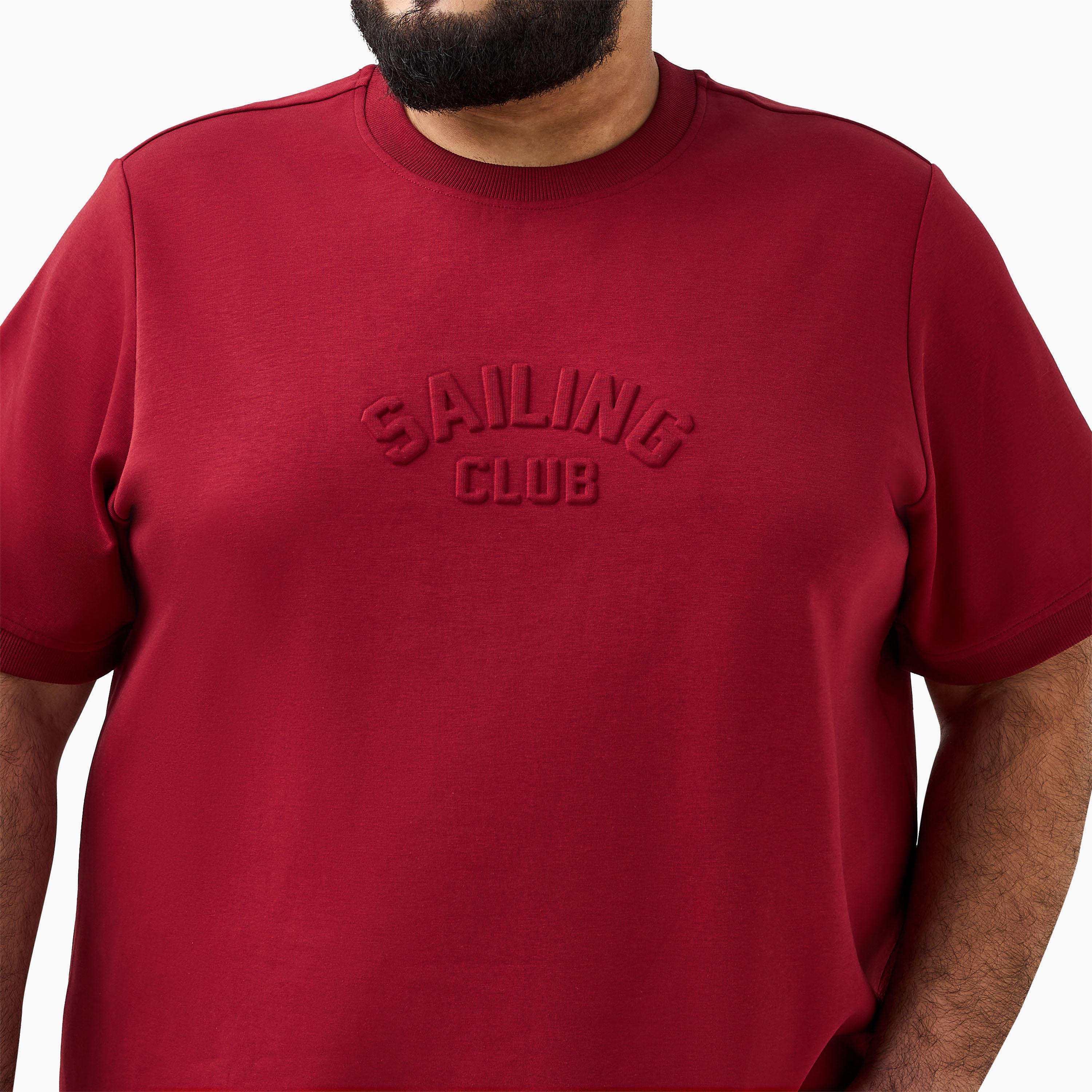 Men Regular Fit Crew Neck Short Sleeve Slogan Embossed T-shirt-men-clothing-tshirtsandpolos-tshirts-image-5