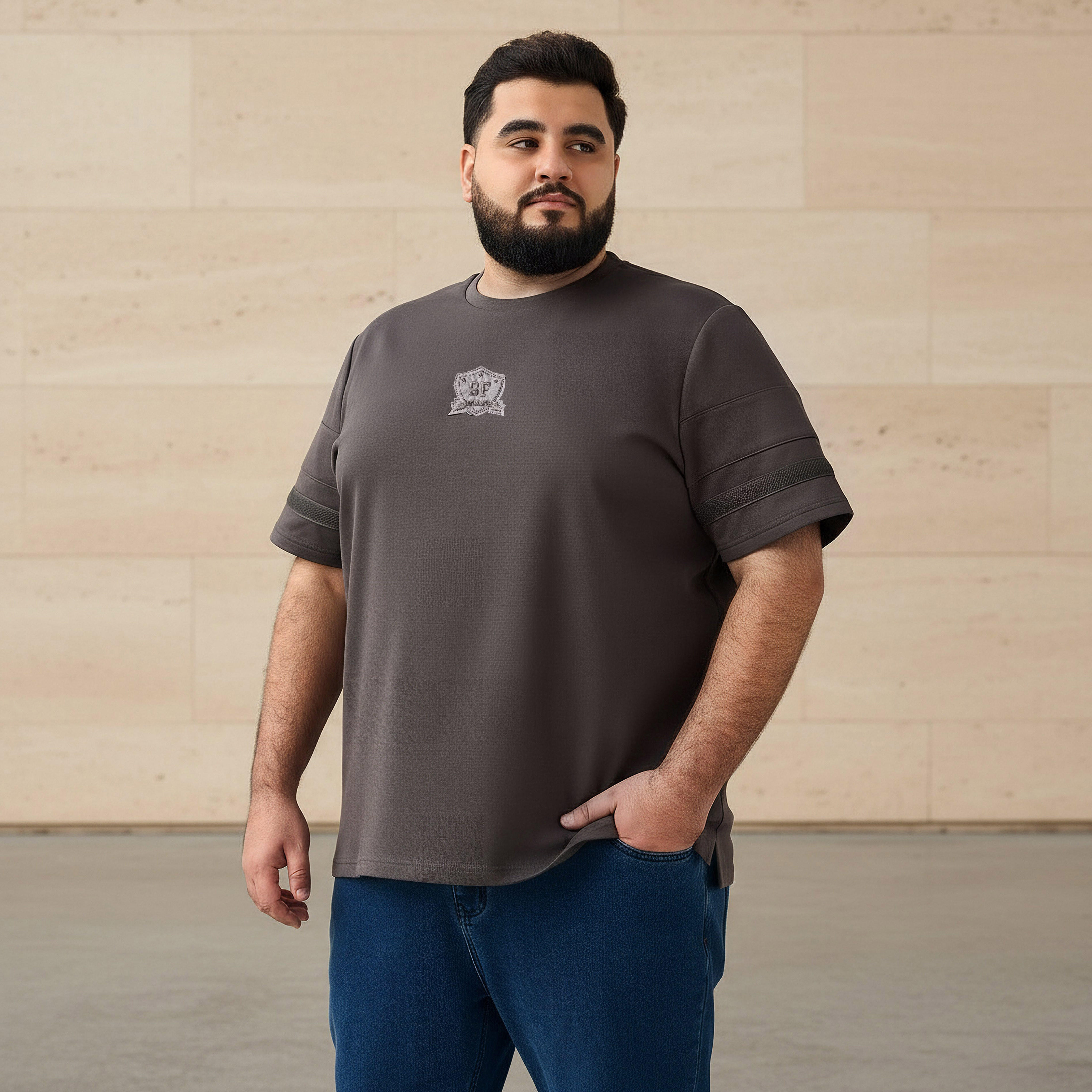 Men Regular Fit Crew Neck Short Sleeve Tape Detail T-shirt-men-clothing-tshirtsandpolos-tshirts-image-1