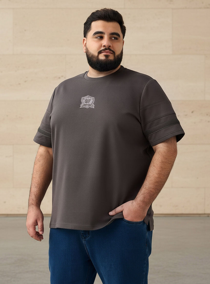 Men Regular Fit Crew Neck Short Sleeve Tape Detail T-shirt-men-clothing-tshirtsandpolos-tshirts-image-1