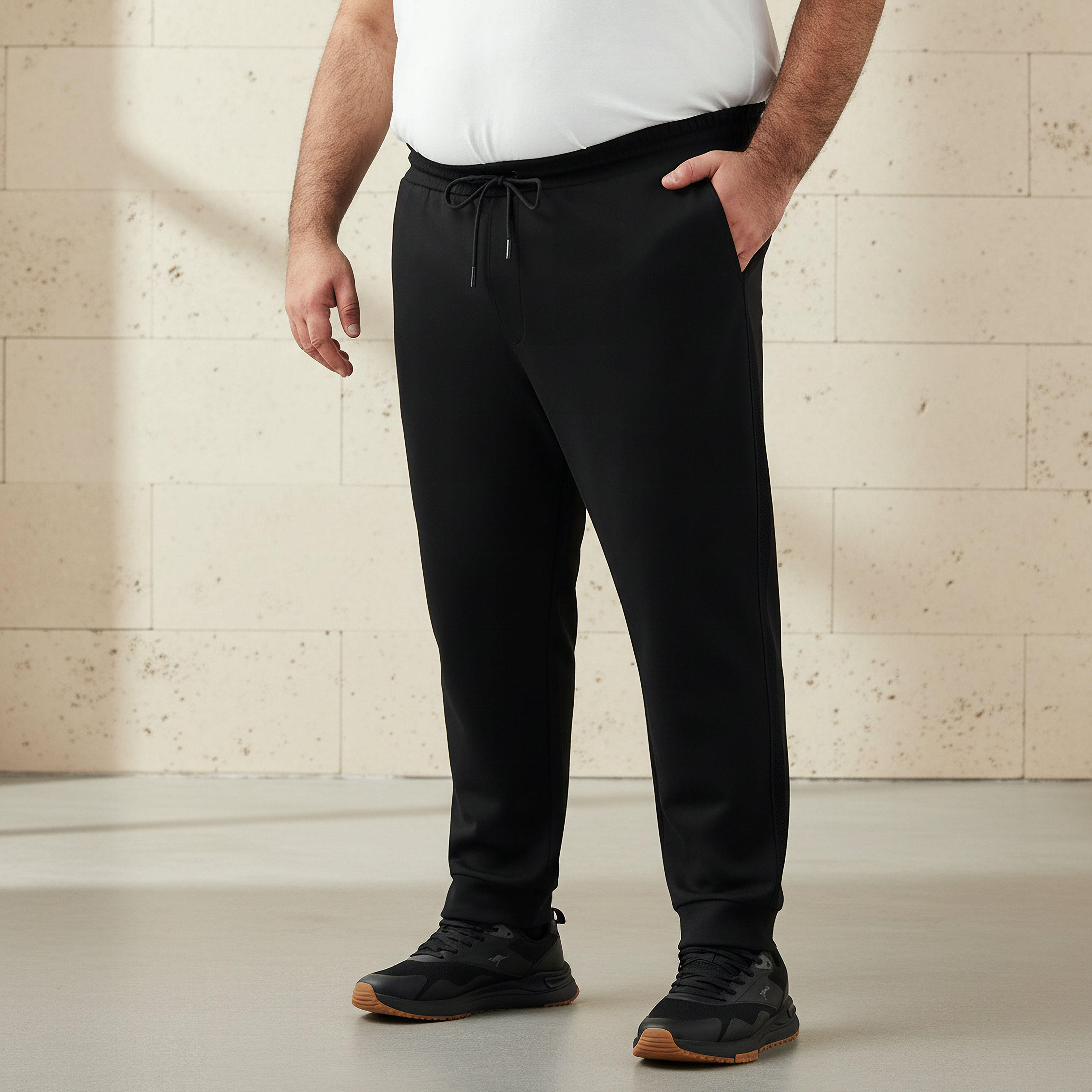Men Regular Fit Joggers with Pockets-men-clothing-bottoms-joggers-image-1