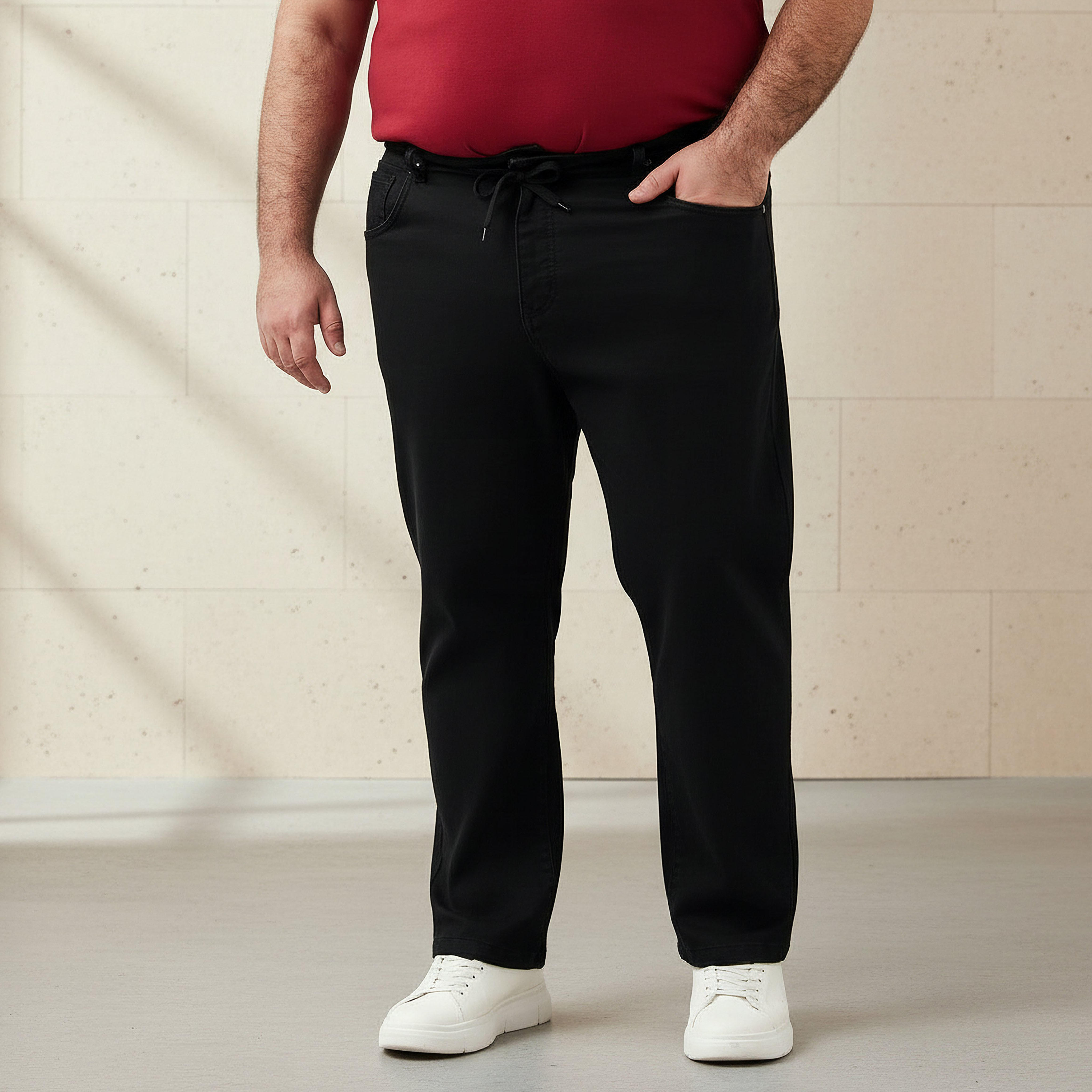 بنطلون جينز بخصر مرن وقصة عادية للرجال-men-clothing-bottoms-jeans-image-1