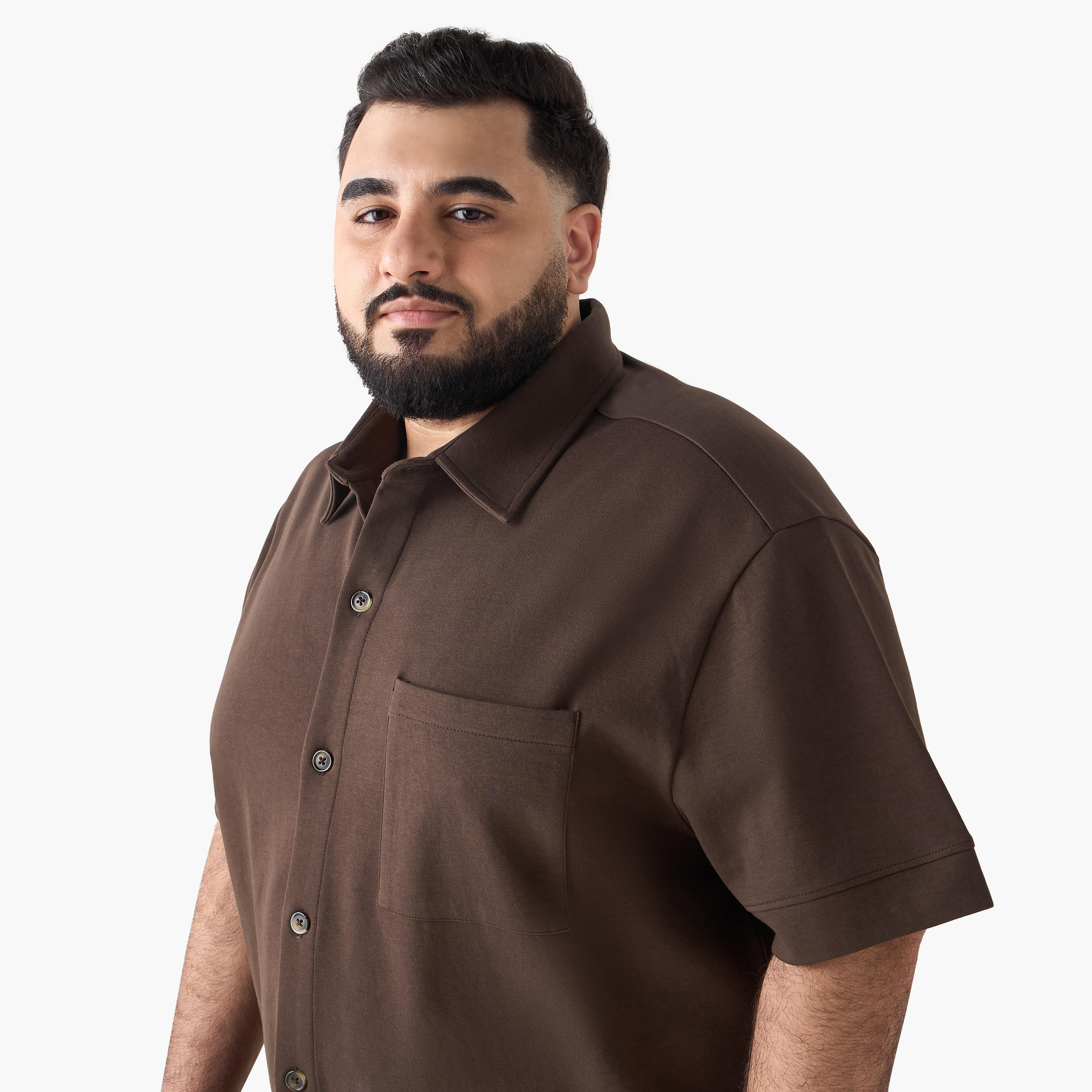 قميص رجالي بياقة وقصة عادية وأكمام قصيرة-men-clothing-shirts-image-2