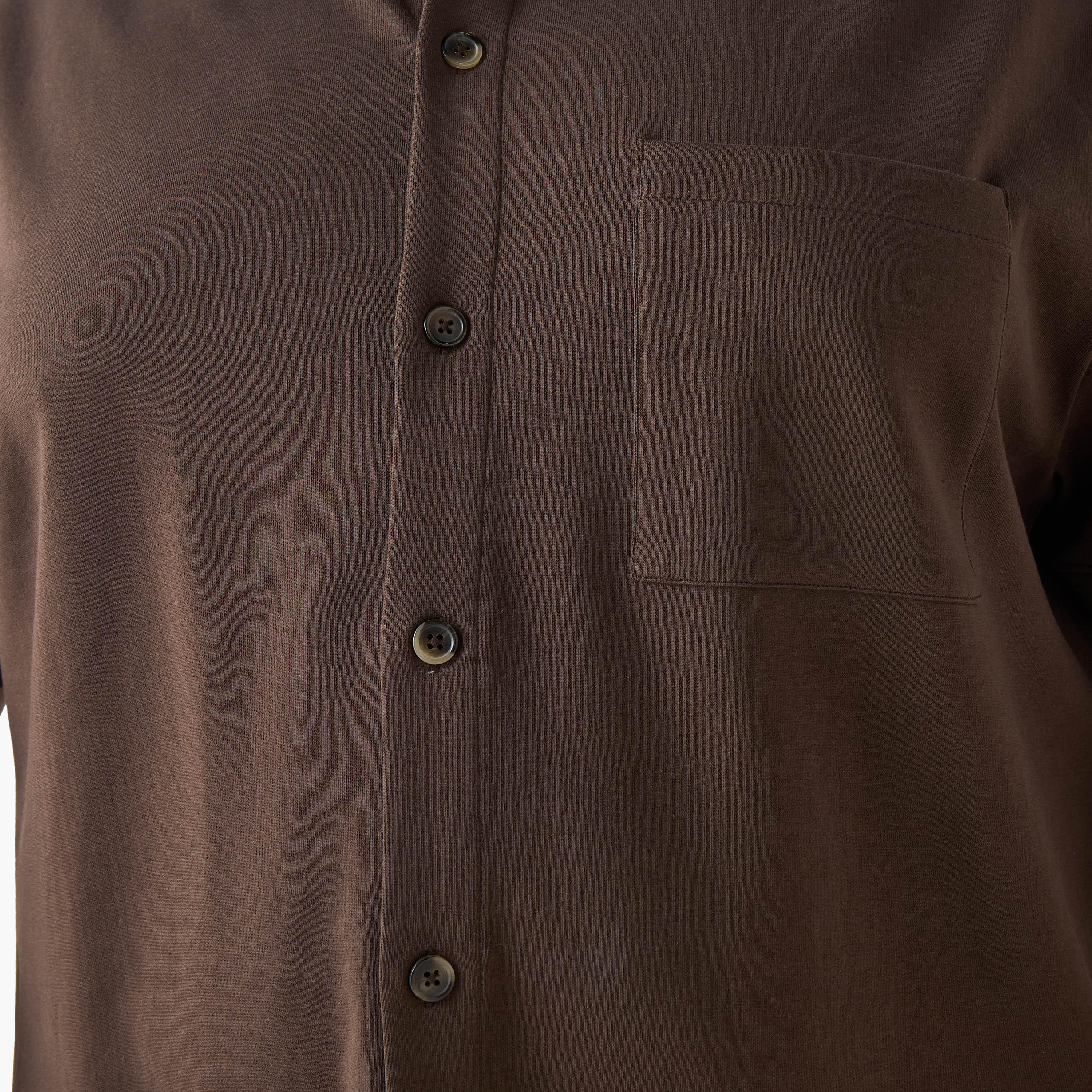 قميص رجالي بياقة وقصة عادية وأكمام قصيرة-men-clothing-shirts-image-1