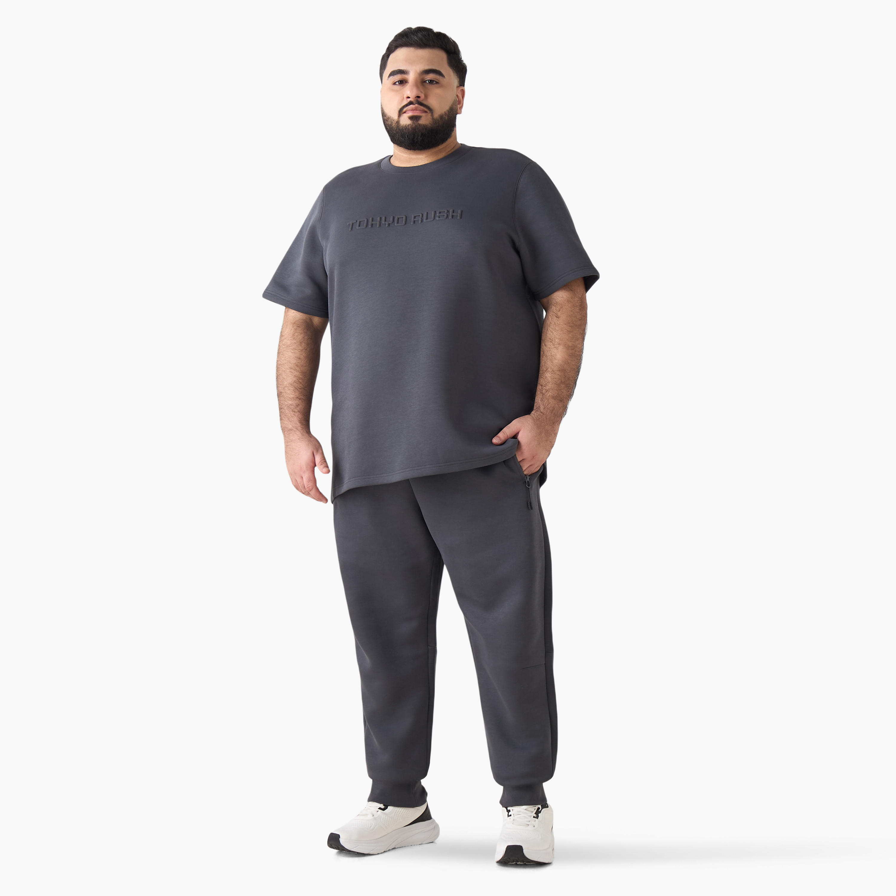 Men Regular Fit Crew Neck Short Sleeve Embossed T-shirt-men-clothing-coordsets-image-4