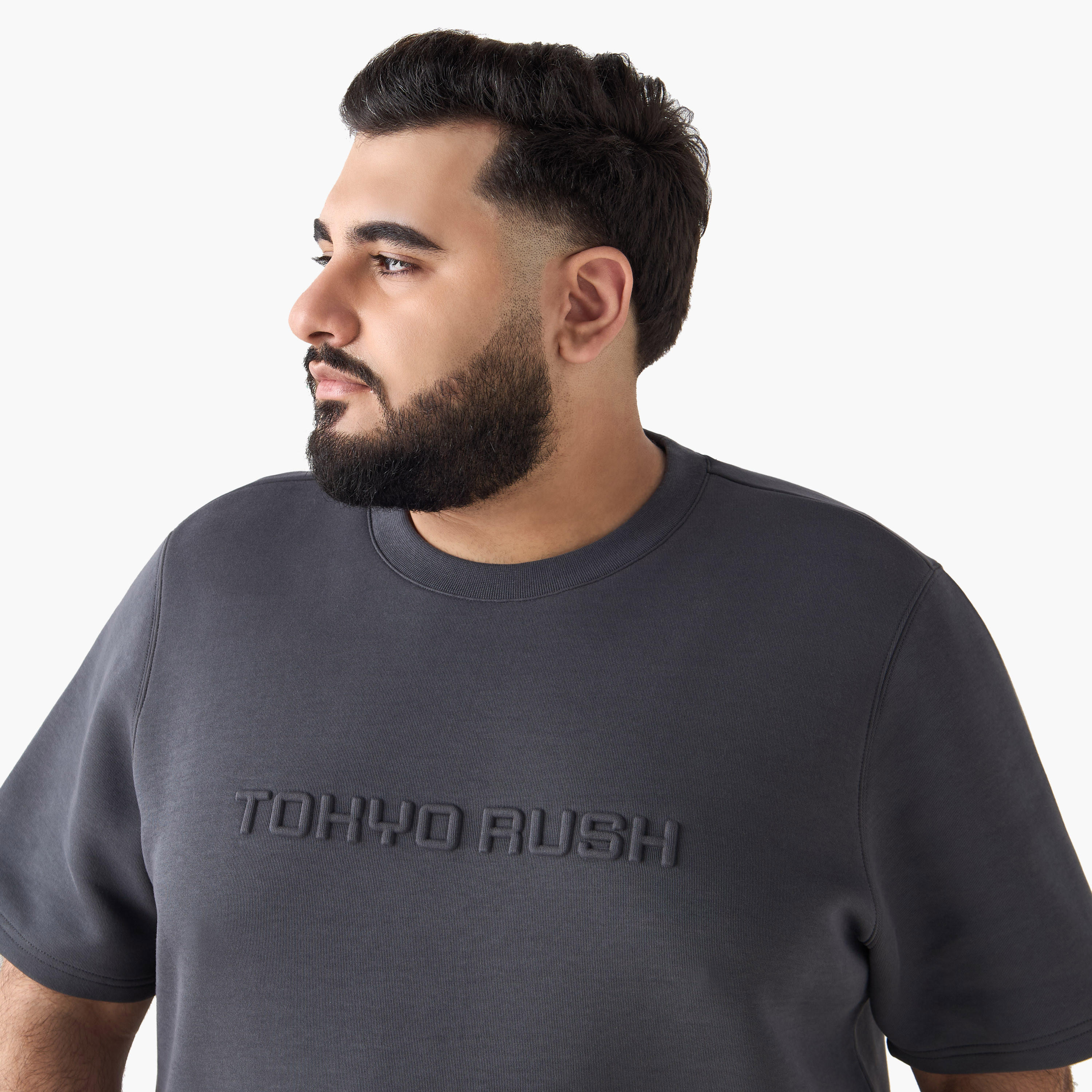 Men Regular Fit Crew Neck Short Sleeve Embossed T-shirt-men-clothing-coordsets-image-6