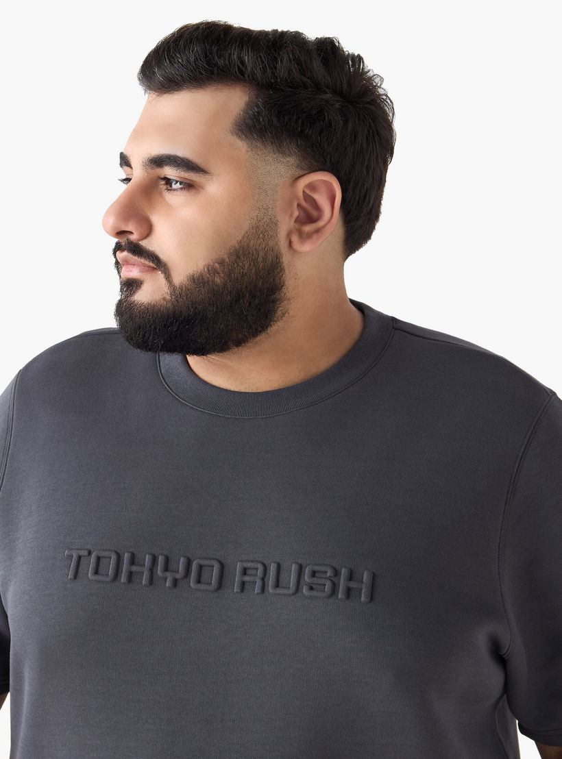 Men Regular Fit Crew Neck Short Sleeve Embossed T-shirt-men-clothing-coordsets-image-6