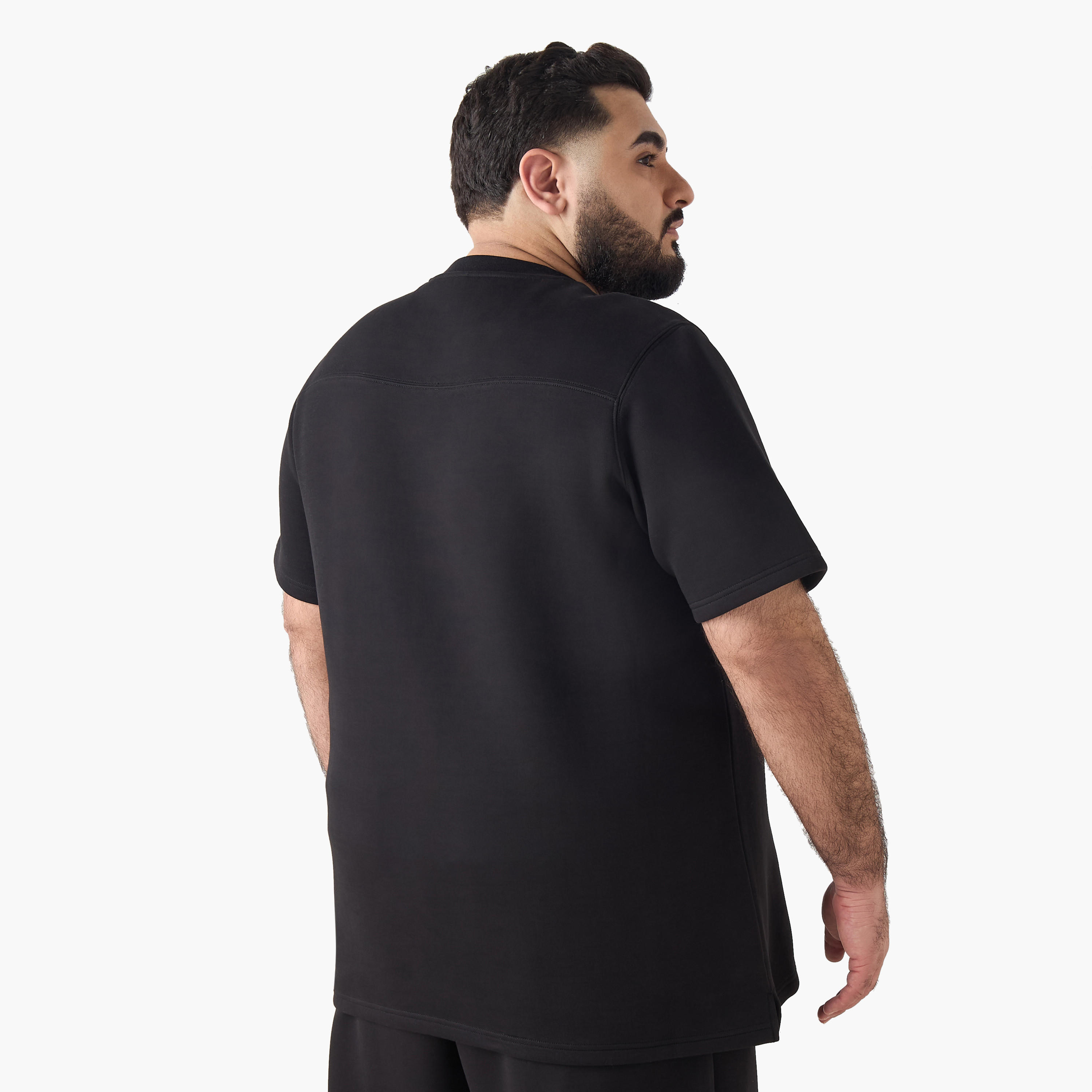 Men Regular Fit Crew Neck Short Sleeve Embossed T-shirt-men-clothing-coordsets-image-4
