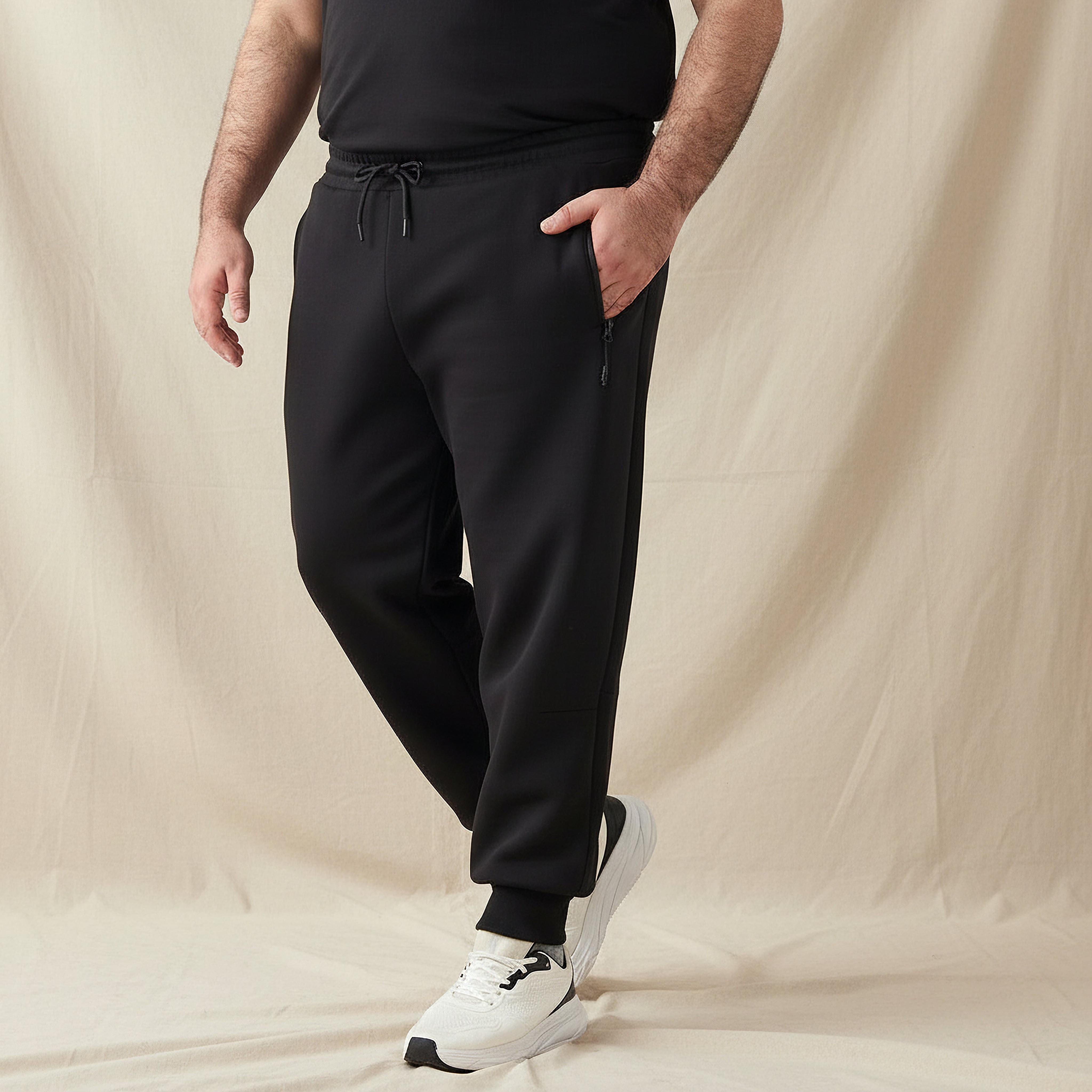 Men Regular Fit Joggers with Drawstring Closure-men-clothing-bottoms-joggers-image-1