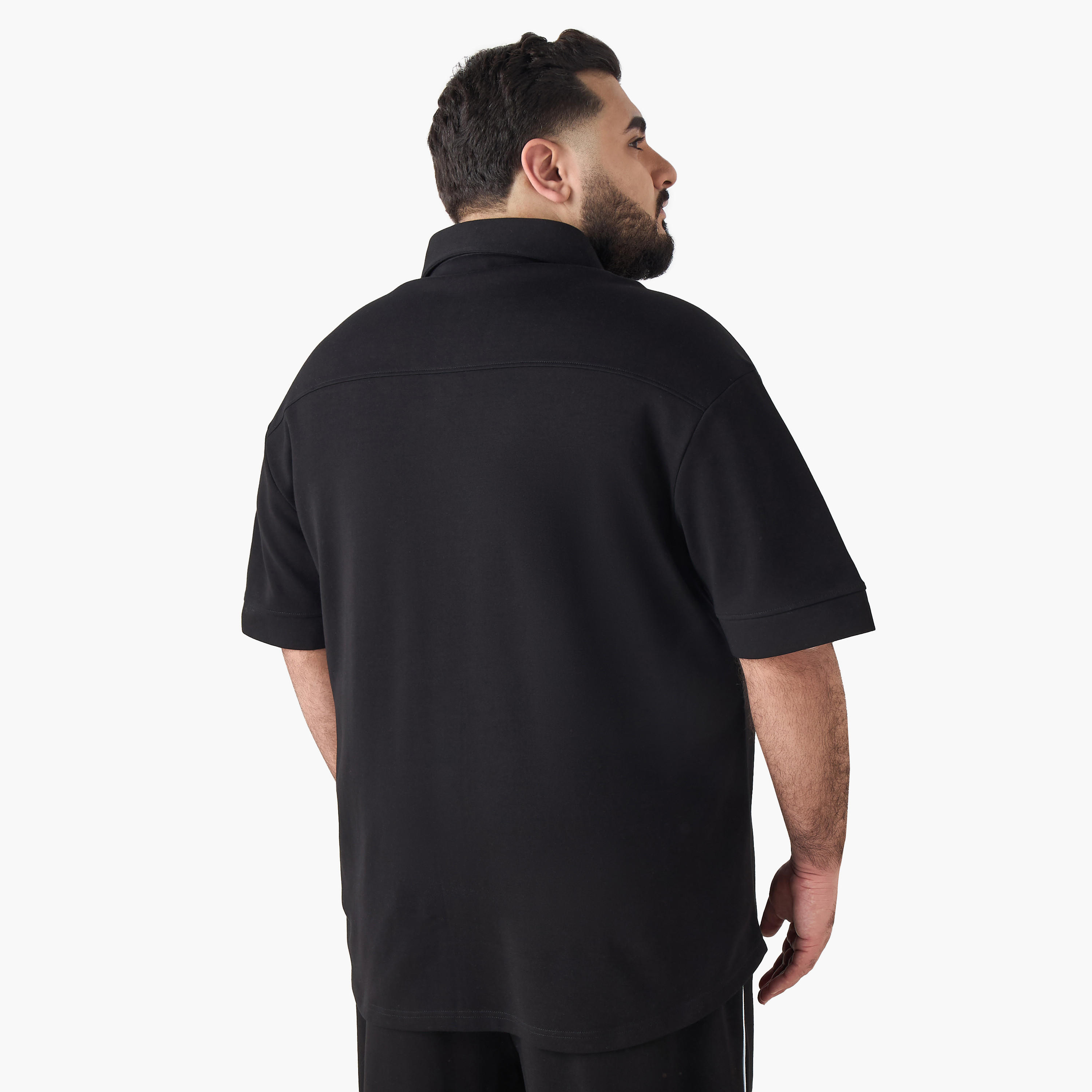 Men Regular Fit Collared Short Sleeve Shirt-men-clothing-shirts-image-4