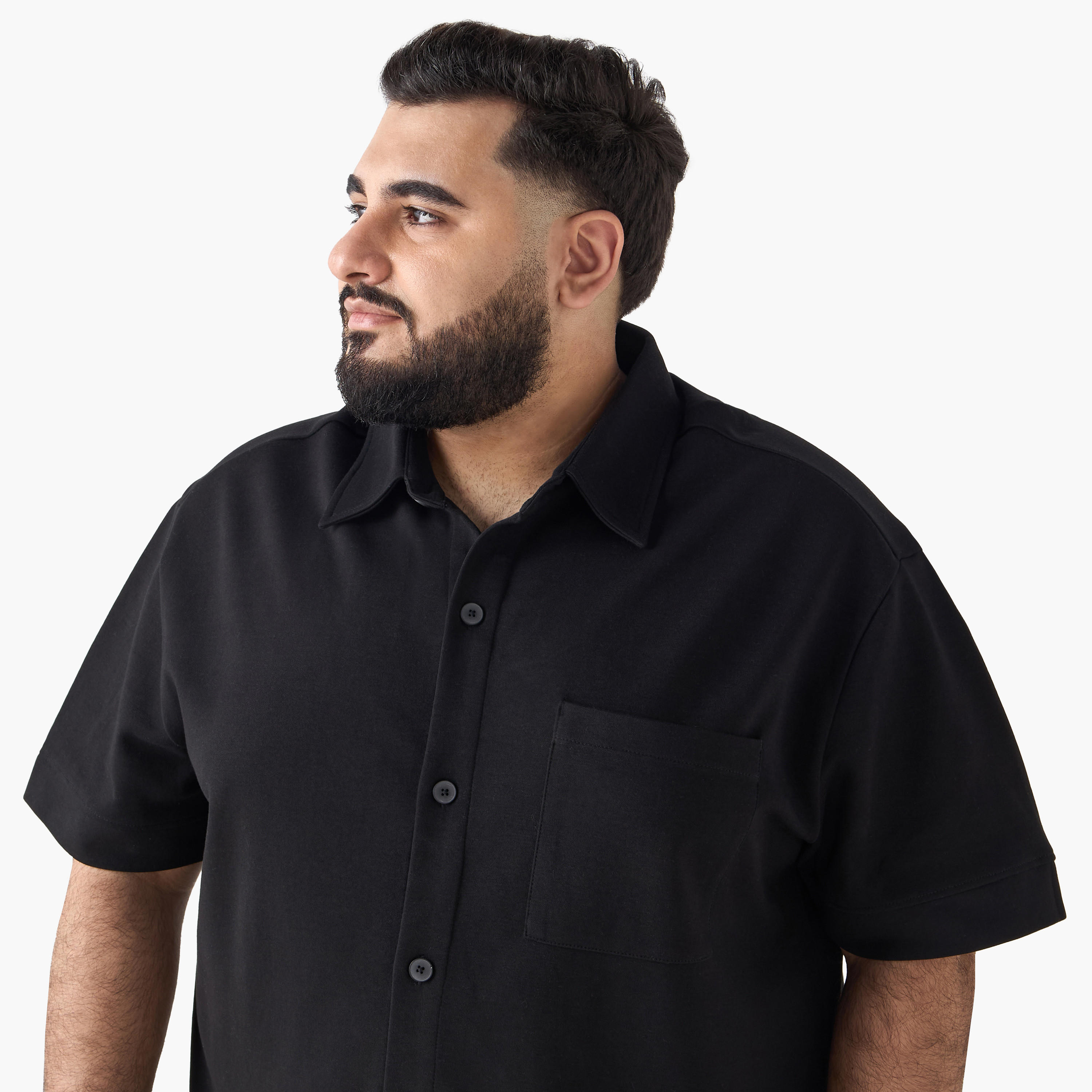 Men Regular Fit Collared Short Sleeve Shirt-men-clothing-shirts-image-5