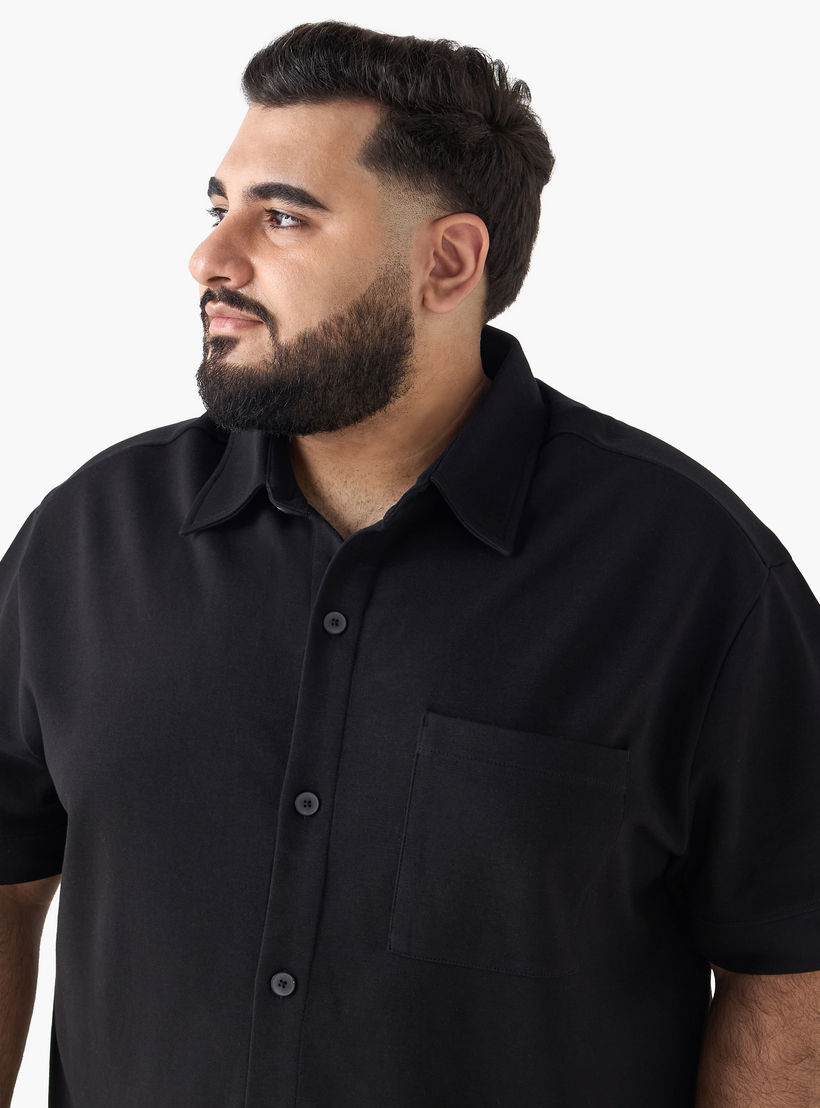 Men Regular Fit Collared Short Sleeve Shirt-men-clothing-shirts-image-5