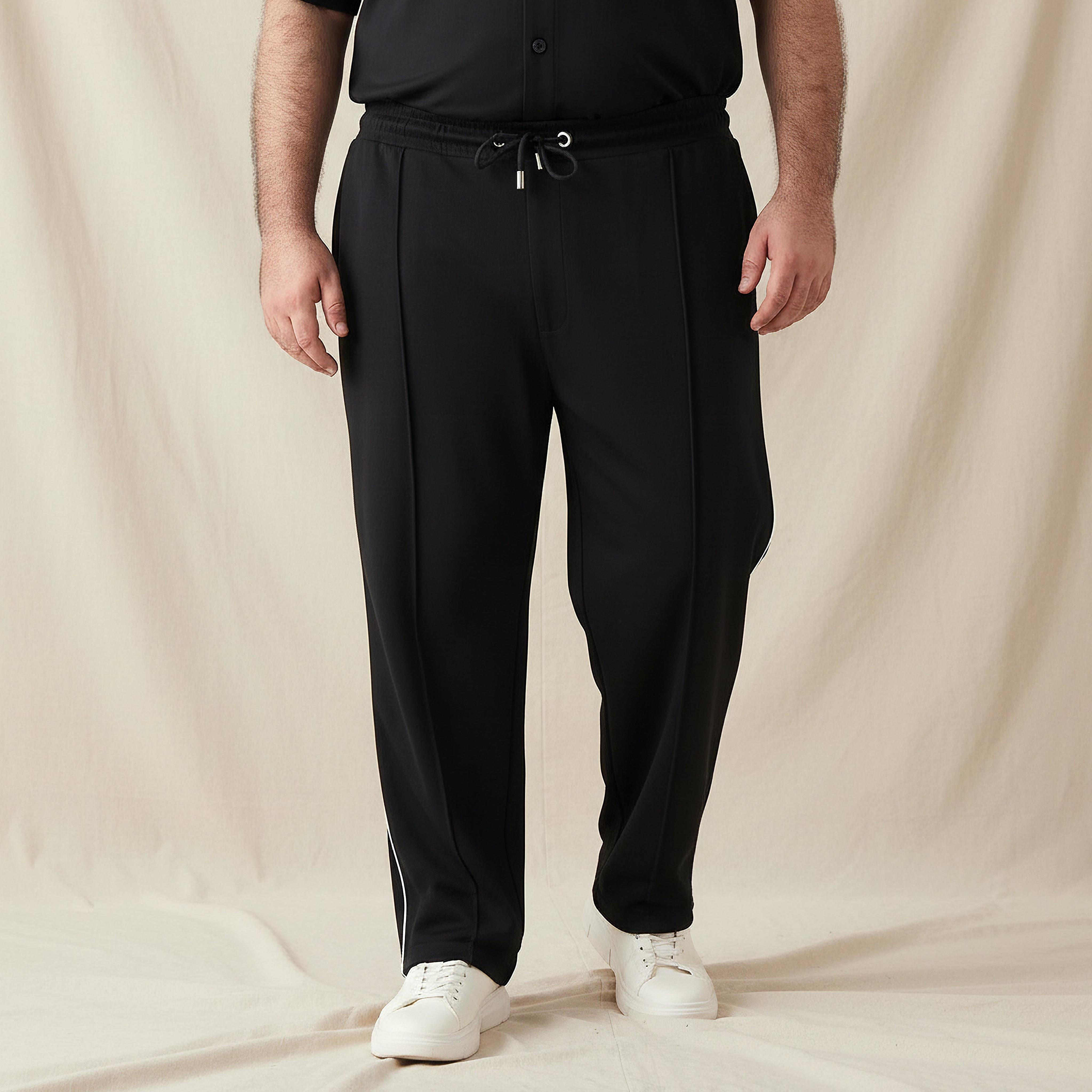 بنطلون رياضي بقصة مريحة ورباط إغلاق للرجال-men-clothing-bottoms-joggers-image-1