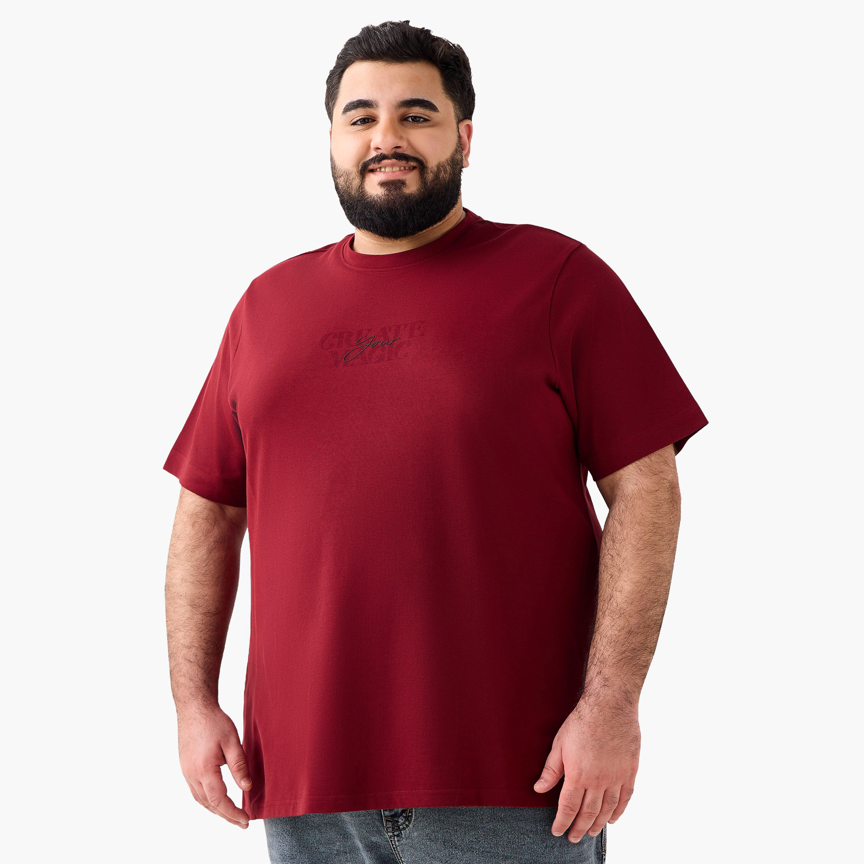 Men Regular Fit Crew Neck Short Sleeves Slogan Print T-shirt-men-clothing-tshirtsandpolos-tshirts-image-2