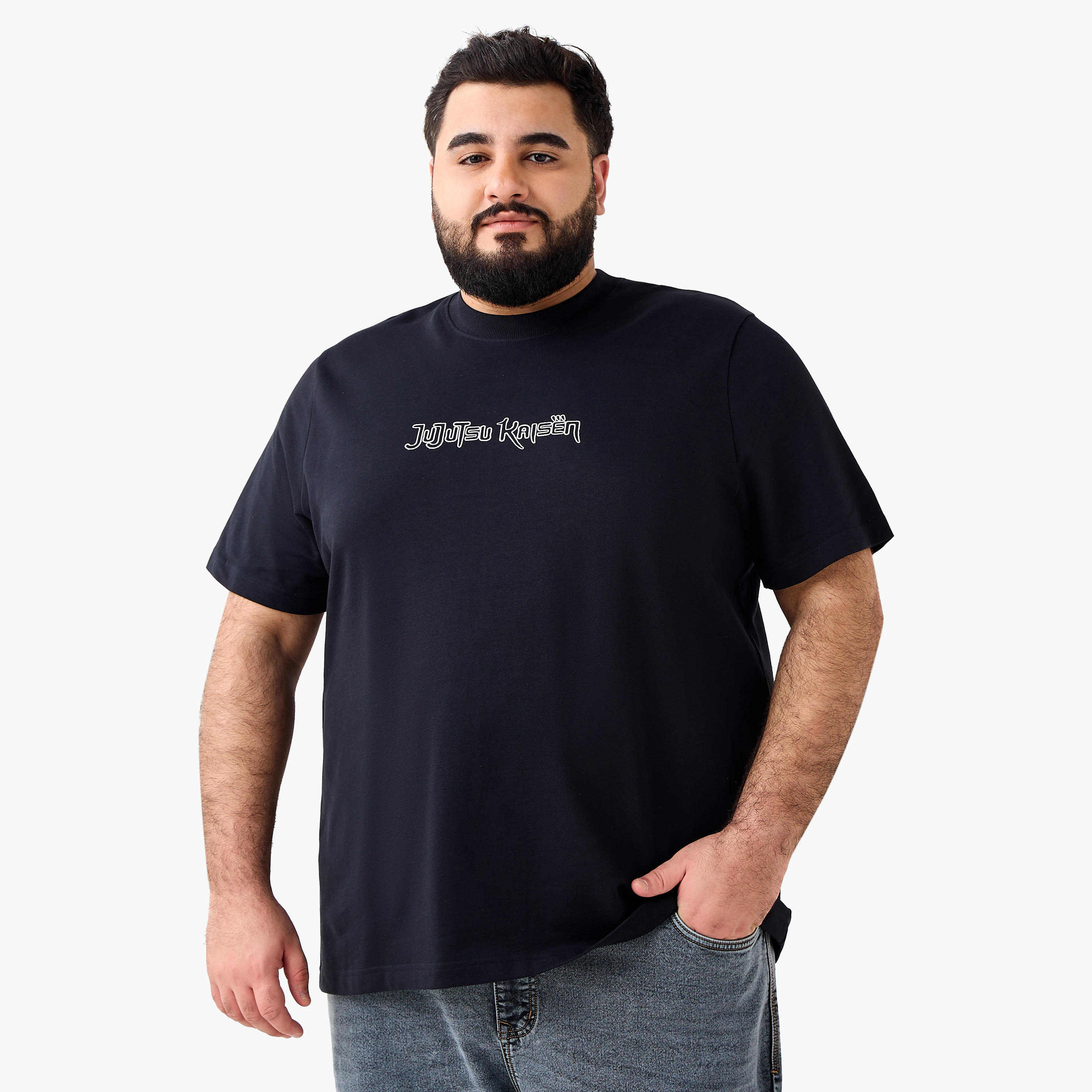 Men Regular Fit Crew Neck Short Sleeve Jujutsu Kaisen Print T-shirt-men-clothing-tshirtsandpolos-tshirts-image-2