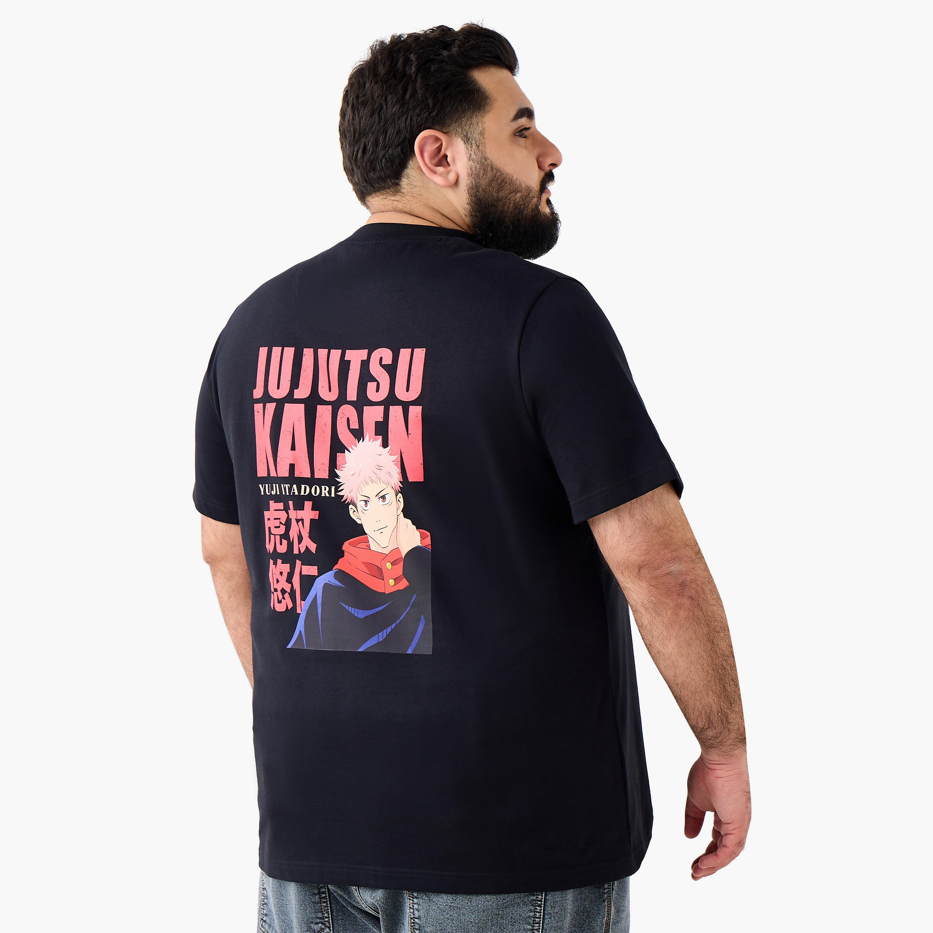 Men Regular Fit Crew Neck Short Sleeve Jujutsu Kaisen Print T-shirt-men-clothing-tshirtsandpolos-tshirts-image-4