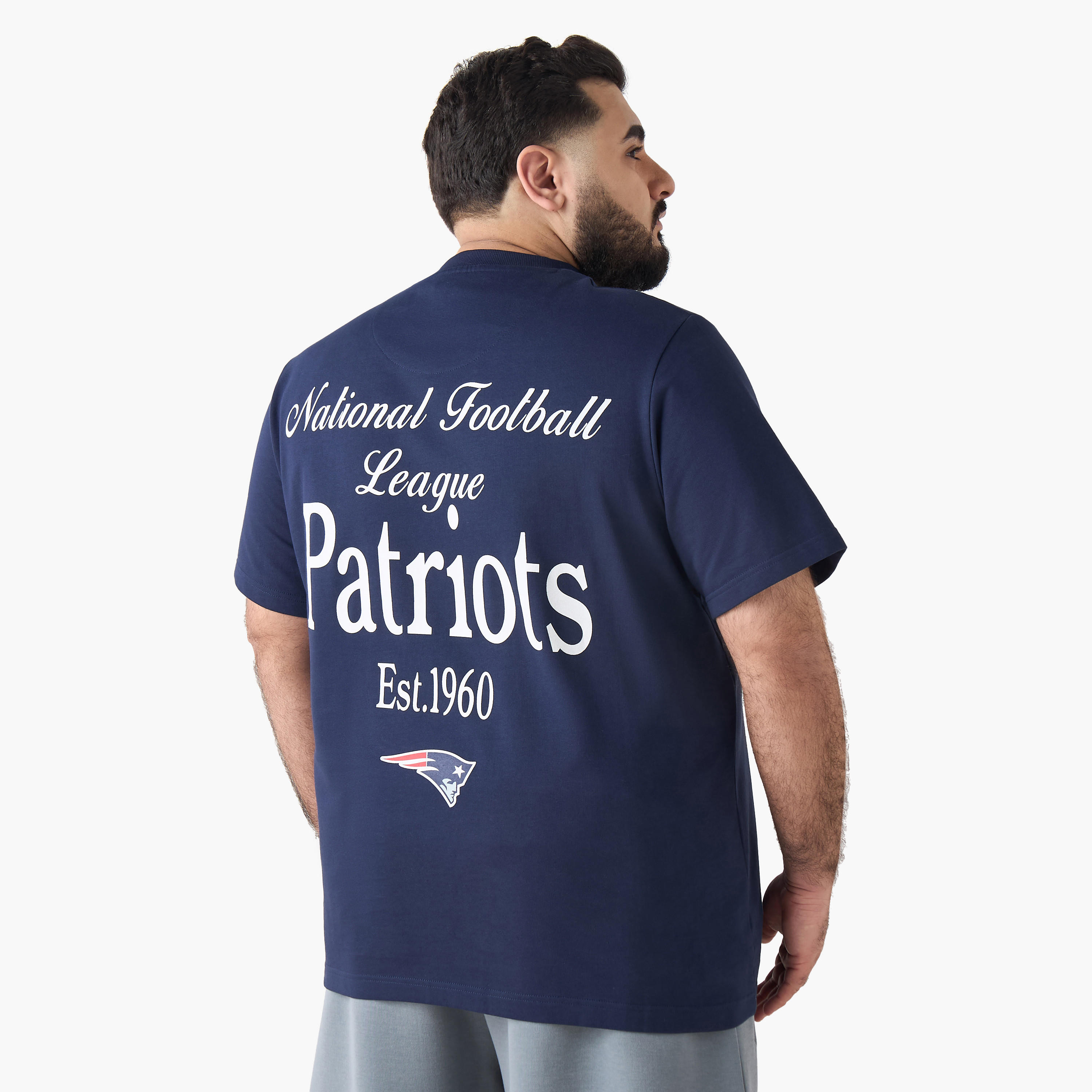 Men Regular Fit Crew Neck Short Sleeve New England Patriots Print T-shirt-men-clothing-tshirtsandpolos-tshirts-image-2