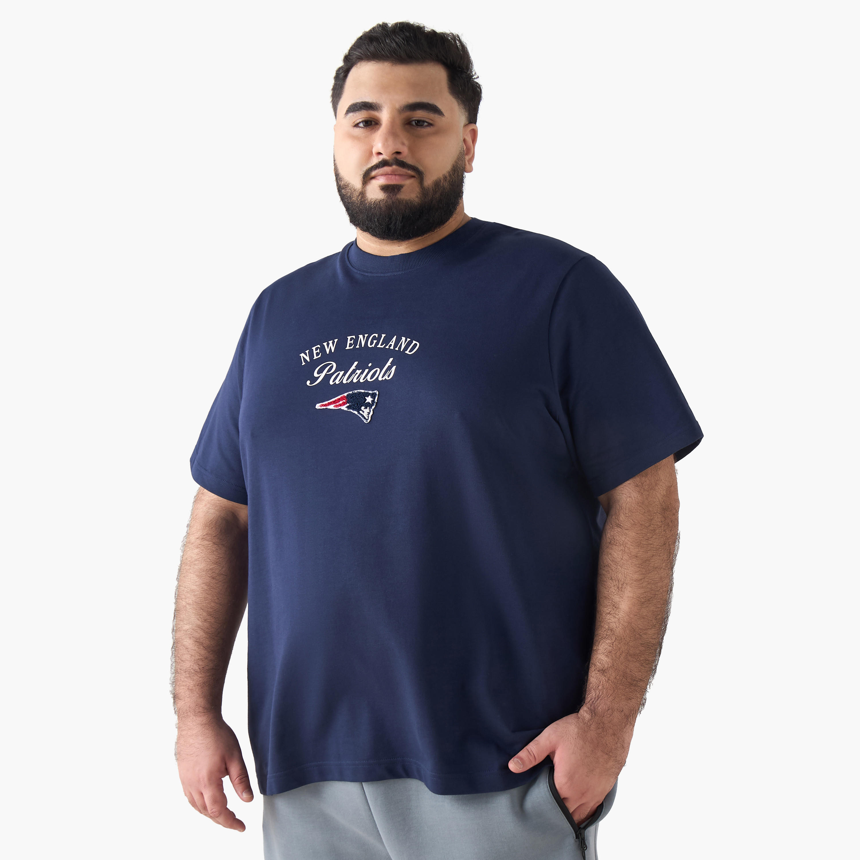 Men Regular Fit Crew Neck Short Sleeve New England Patriots Print T-shirt-men-clothing-tshirtsandpolos-tshirts-image-4