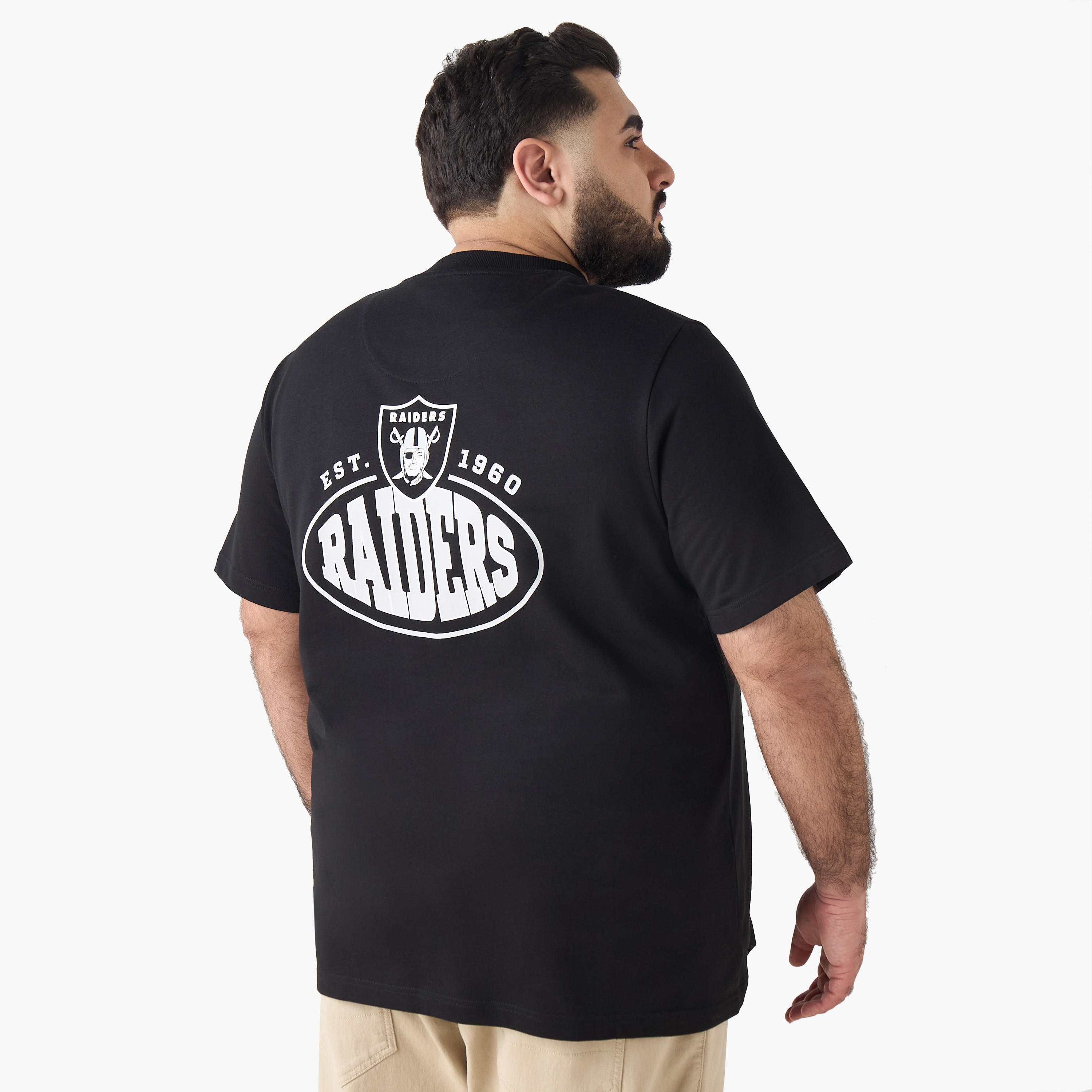 Men Regular Fit Round Neck Short Sleeve Las Vegas Raiders Print T-shirt-men-clothing-tshirtsandpolos-tshirts-image-4