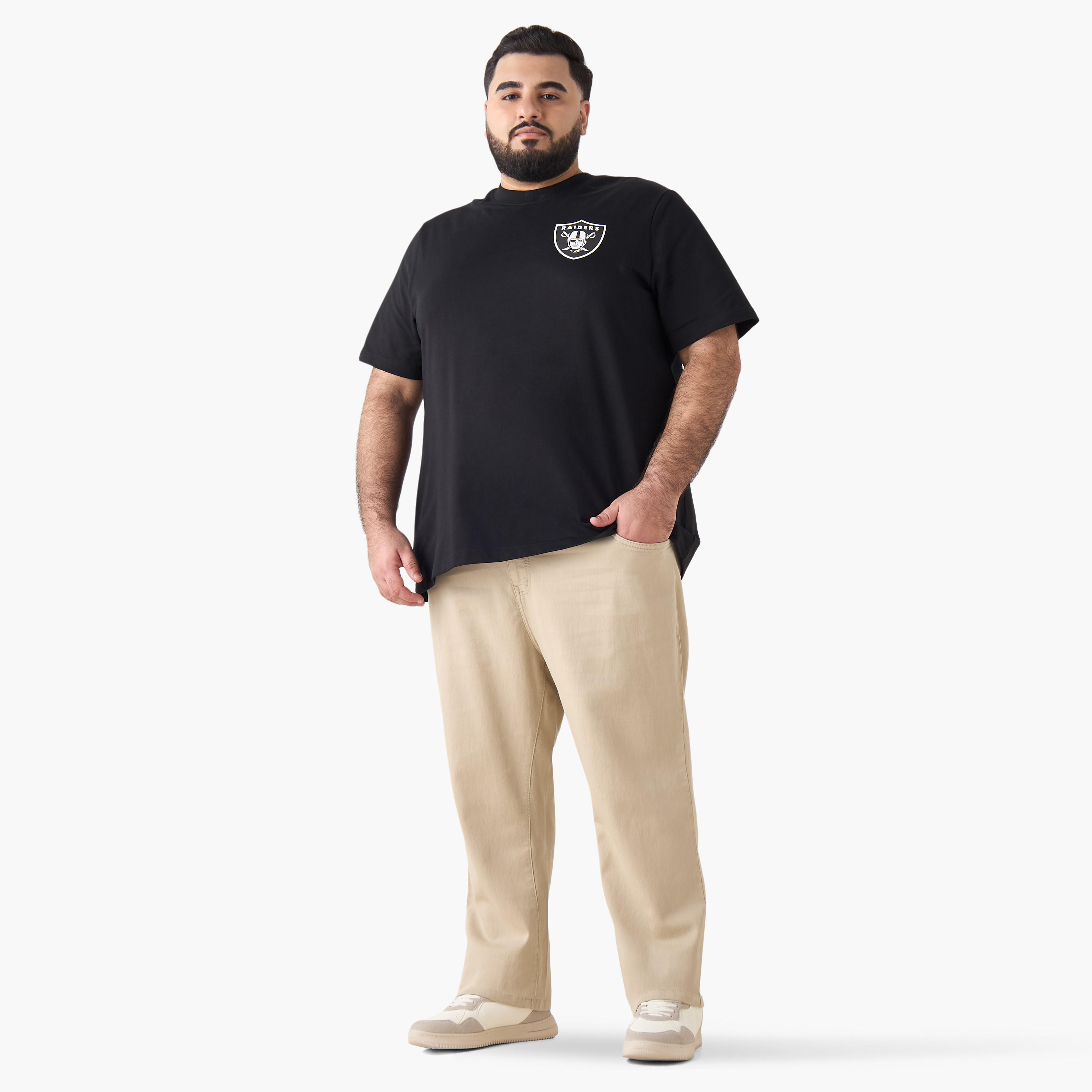 Men Regular Fit Round Neck Short Sleeve Las Vegas Raiders Print T-shirt-men-clothing-tshirtsandpolos-tshirts-image-3